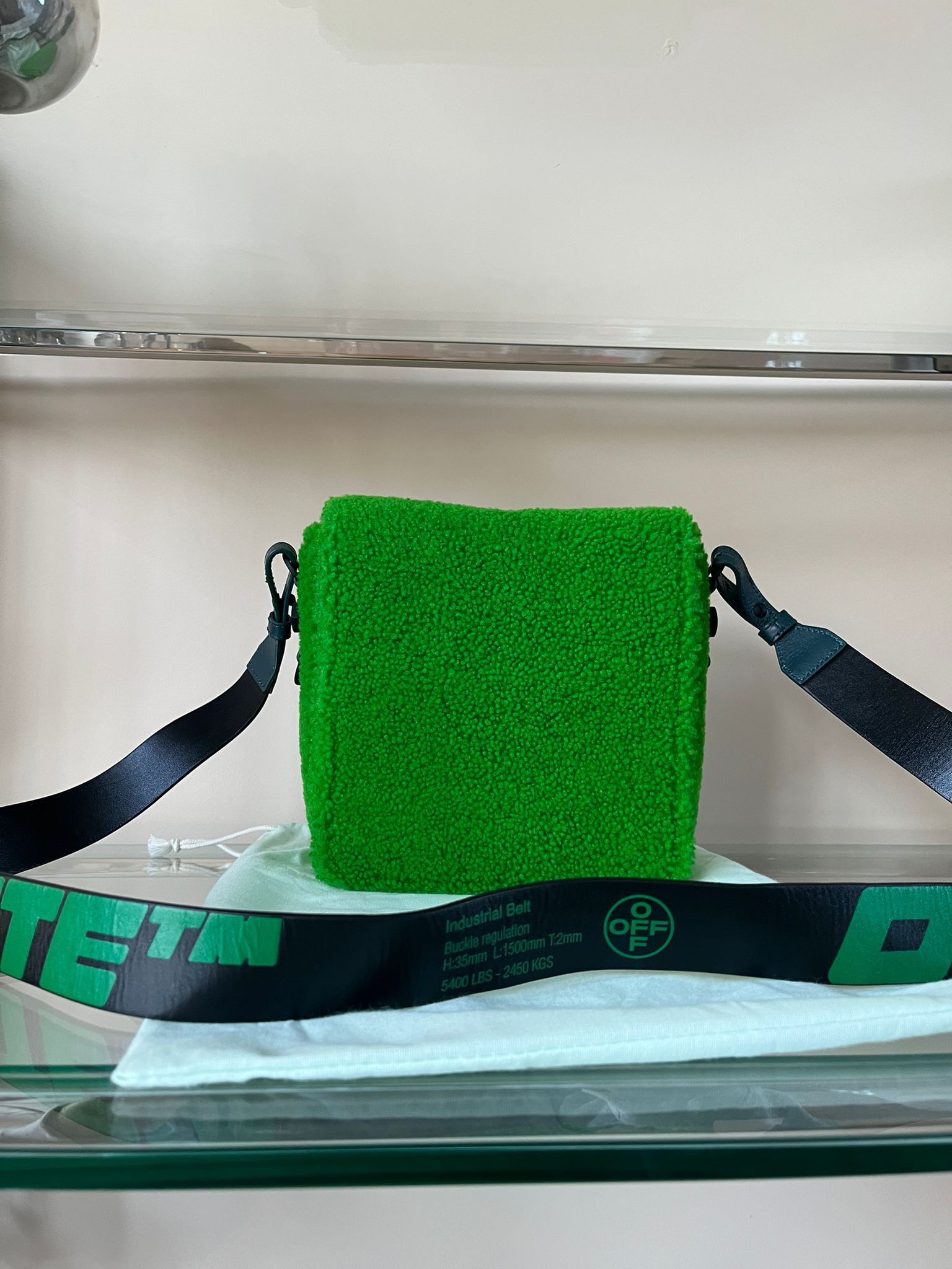 Off-White o1rshd1 Furry Cross Body Flap Bag in Green Size ONE SIZE - 1 Thumbnail