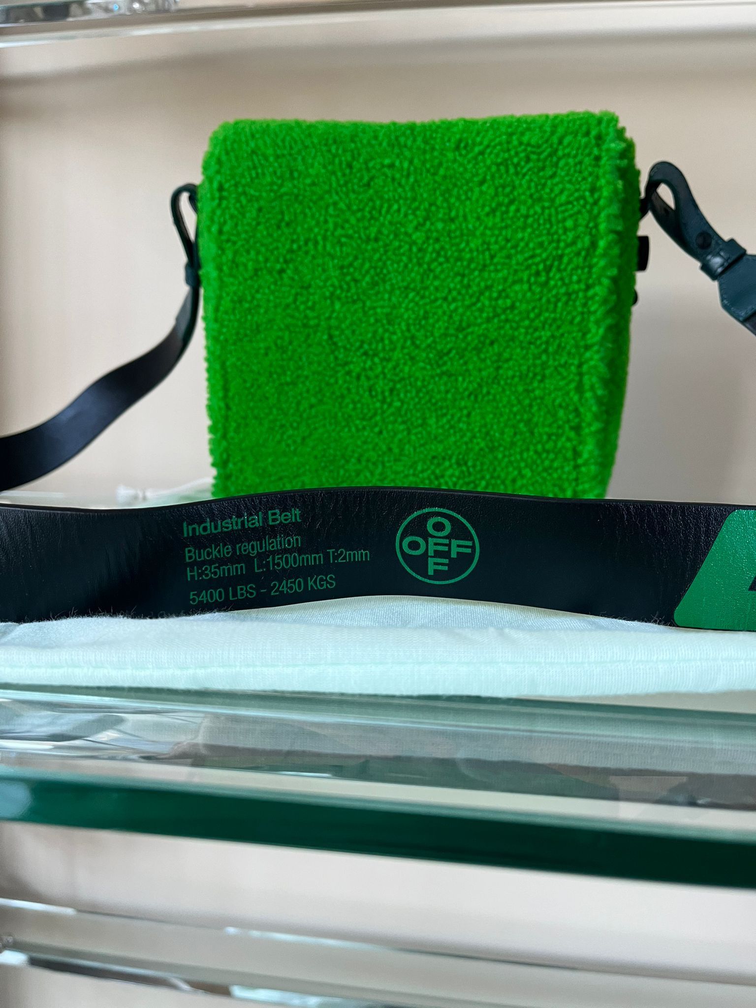 Off-White o1rshd1 Furry Cross Body Flap Bag in Green Size ONE SIZE - 2 Thumbnail