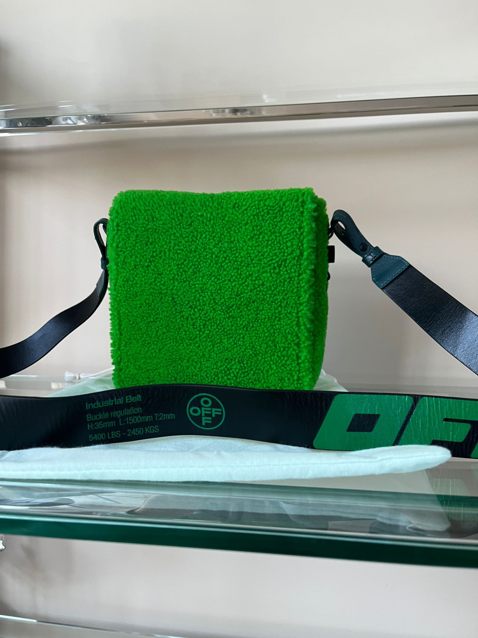 Off-White o1rshd1 Furry Cross Body Flap Bag in Green Size ONE SIZE - 6 Thumbnail
