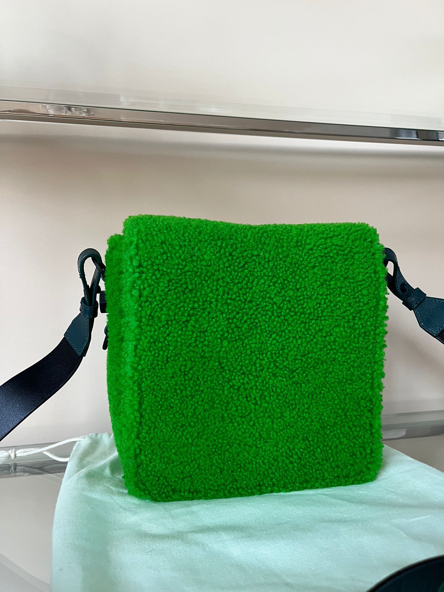 Off-White o1rshd1 Furry Cross Body Flap Bag in Green Size ONE SIZE - 13 Thumbnail