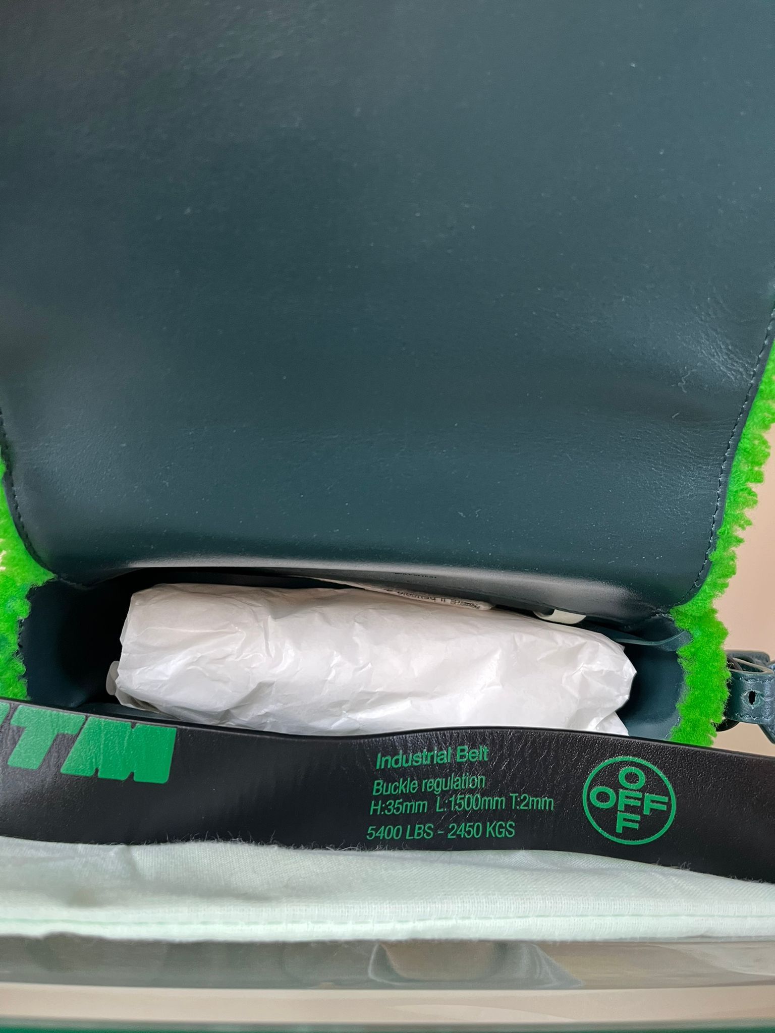 Off-White o1rshd1 Furry Cross Body Flap Bag in Green Size ONE SIZE - 8 Thumbnail