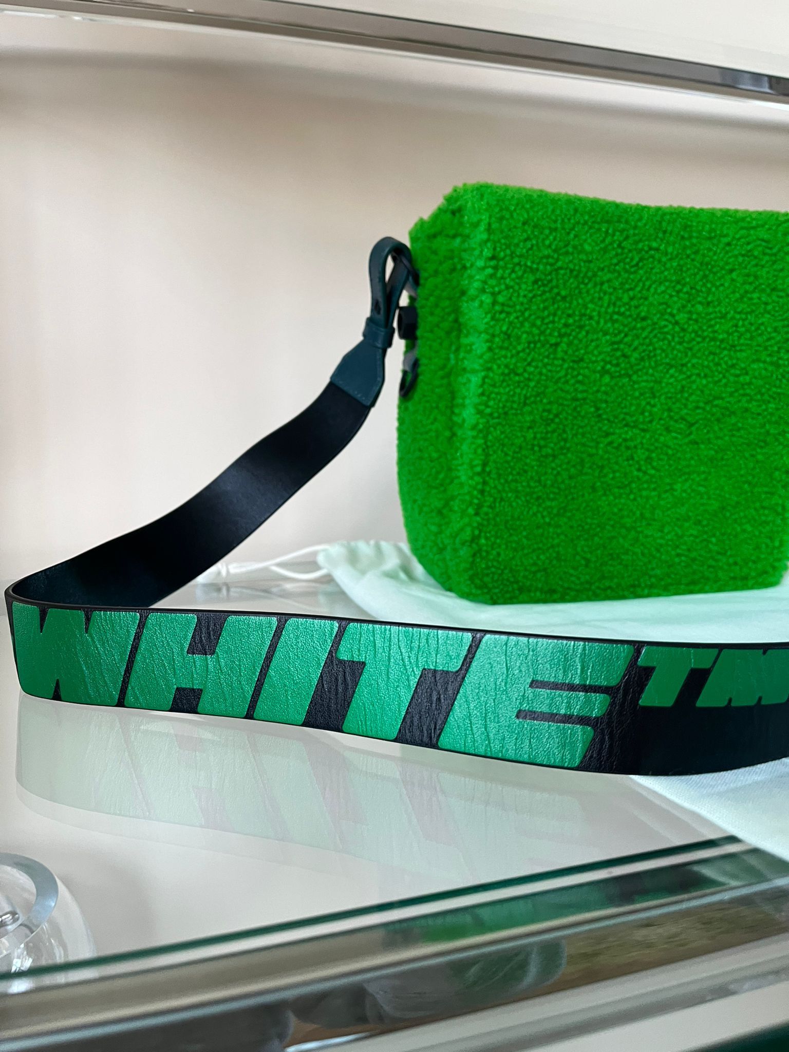 Off-White o1rshd1 Furry Cross Body Flap Bag in Green Size ONE SIZE - 5 Thumbnail
