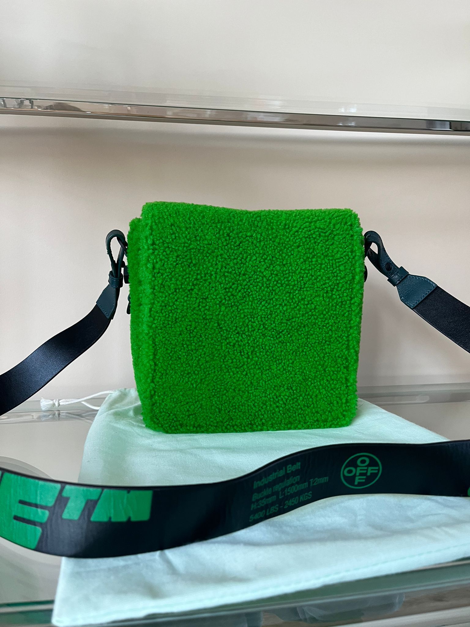 Off-White o1rshd1 Furry Cross Body Flap Bag in Green Size ONE SIZE - 3 Thumbnail