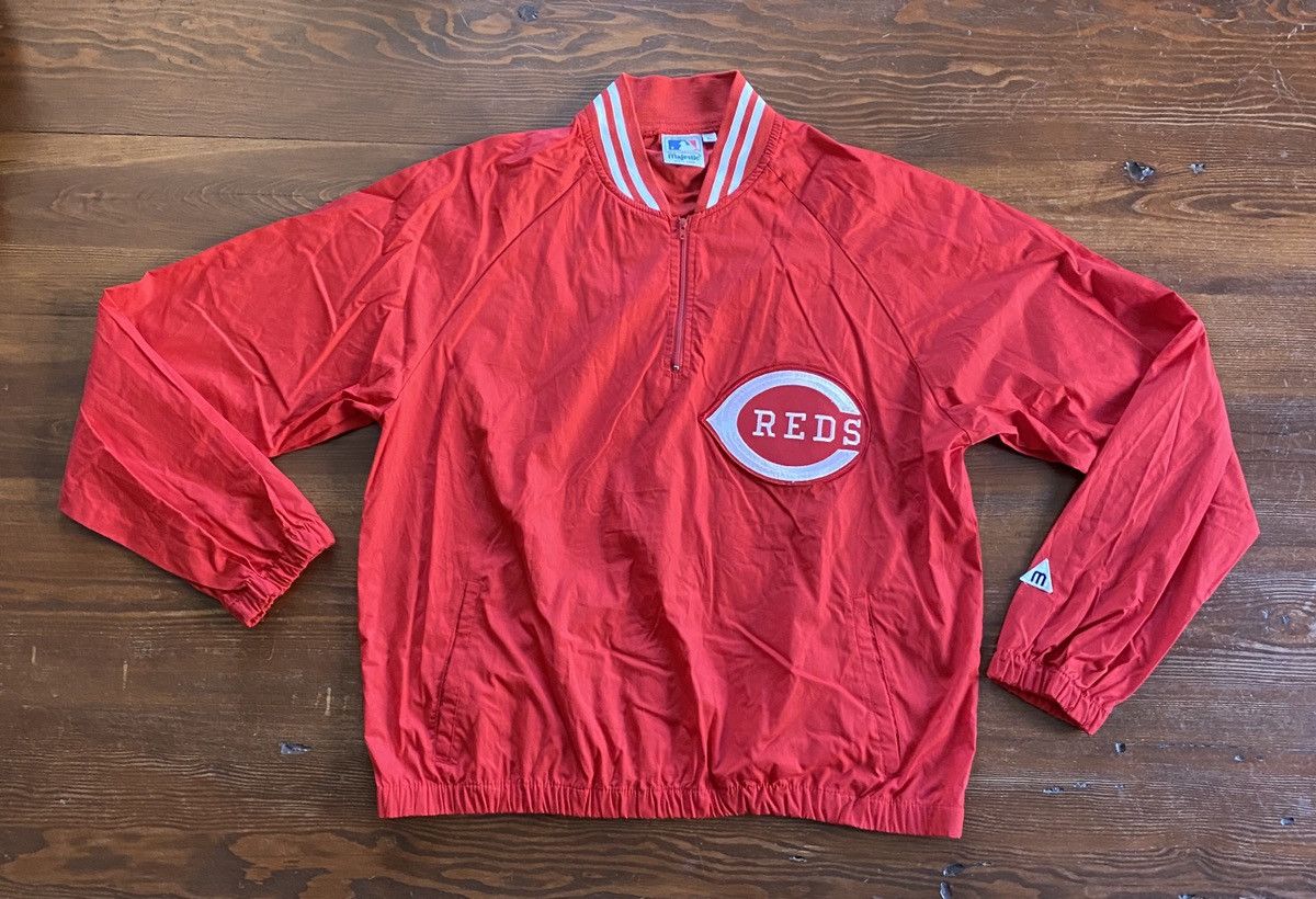 Majestic Vintage 80’s Cincinnati Red Majestic 1/4 Zip Windbreaker Size US L / EU 52-54 / 3 - 2 Thumbnail