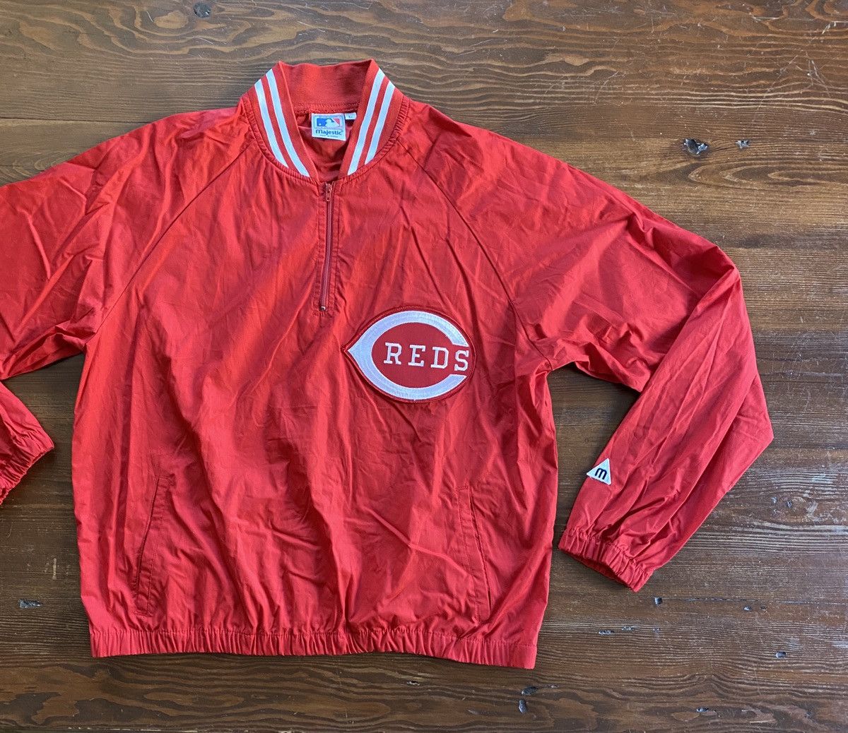 Majestic Vintage 80’s Cincinnati Red Majestic 1/4 Zip Windbreaker Size US L / EU 52-54 / 3 - 1 Thumbnail