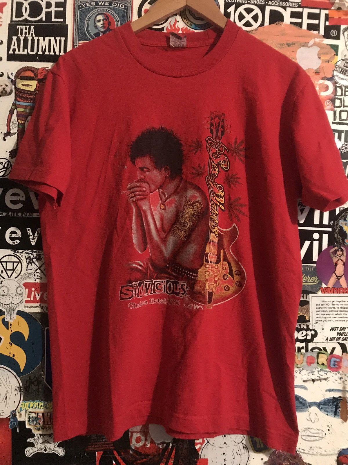 Pre-owned Band Tees X Vintage Sex Pistols Sid Vicious Vintage Tee In Red