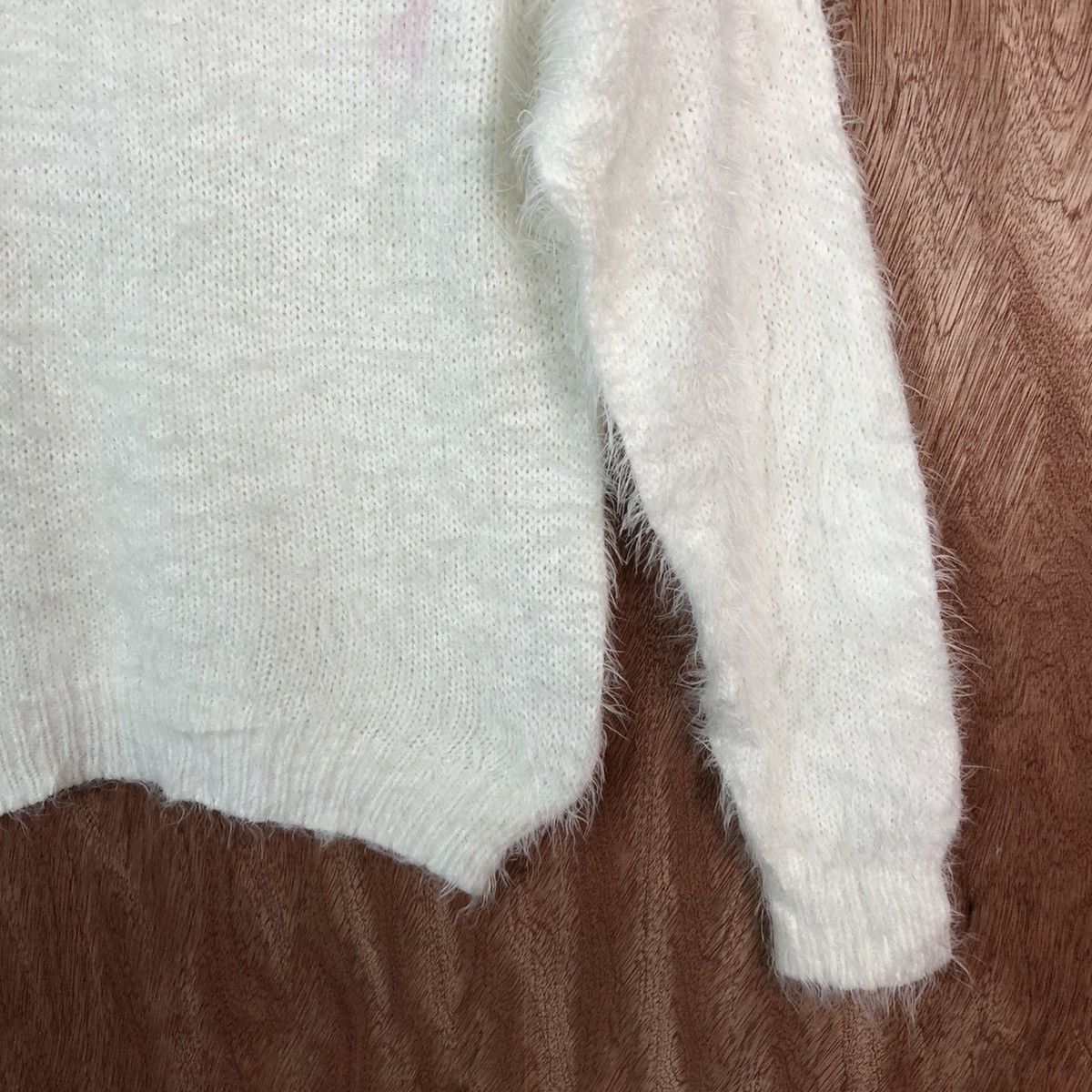 Homespun Knitwear Cawaii White Shag Shaggy Fur Mohair Knitwear #6620 Size US S / EU 44-46 / 1 - 11 Thumbnail