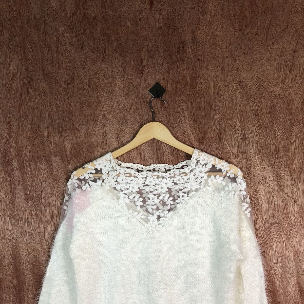 Homespun Knitwear Cawaii White Shag Shaggy Fur Mohair Knitwear #6620 Size US S / EU 44-46 / 1 - 2 Thumbnail