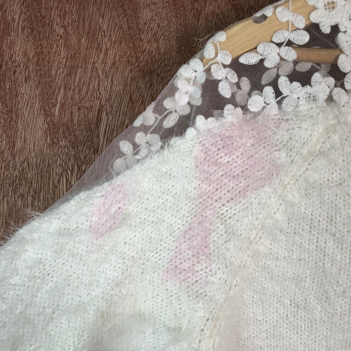 Homespun Knitwear Cawaii White Shag Shaggy Fur Mohair Knitwear #6620 Size US S / EU 44-46 / 1 - 7 Thumbnail