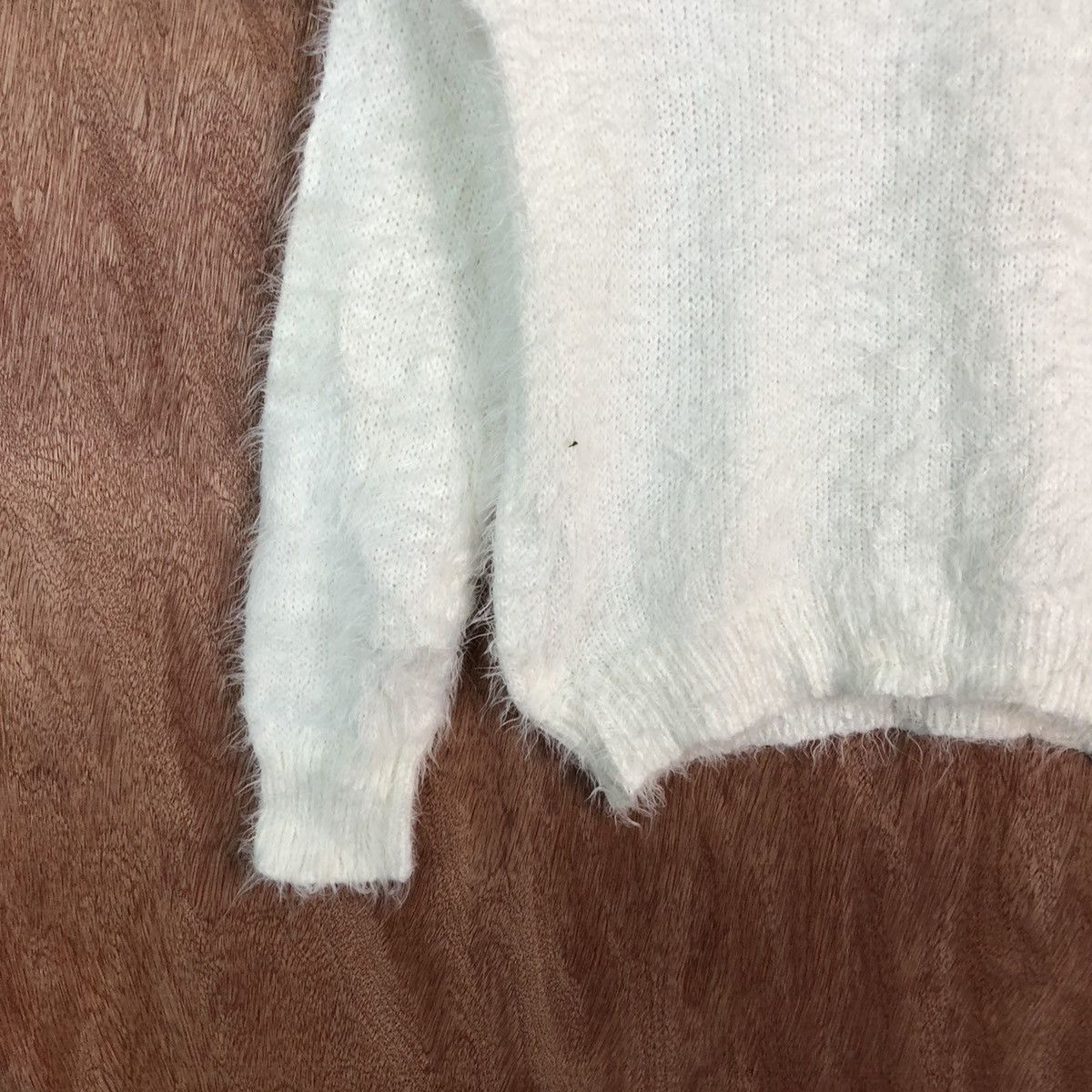 Homespun Knitwear Cawaii White Shag Shaggy Fur Mohair Knitwear #6620 Size US S / EU 44-46 / 1 - 4 Thumbnail
