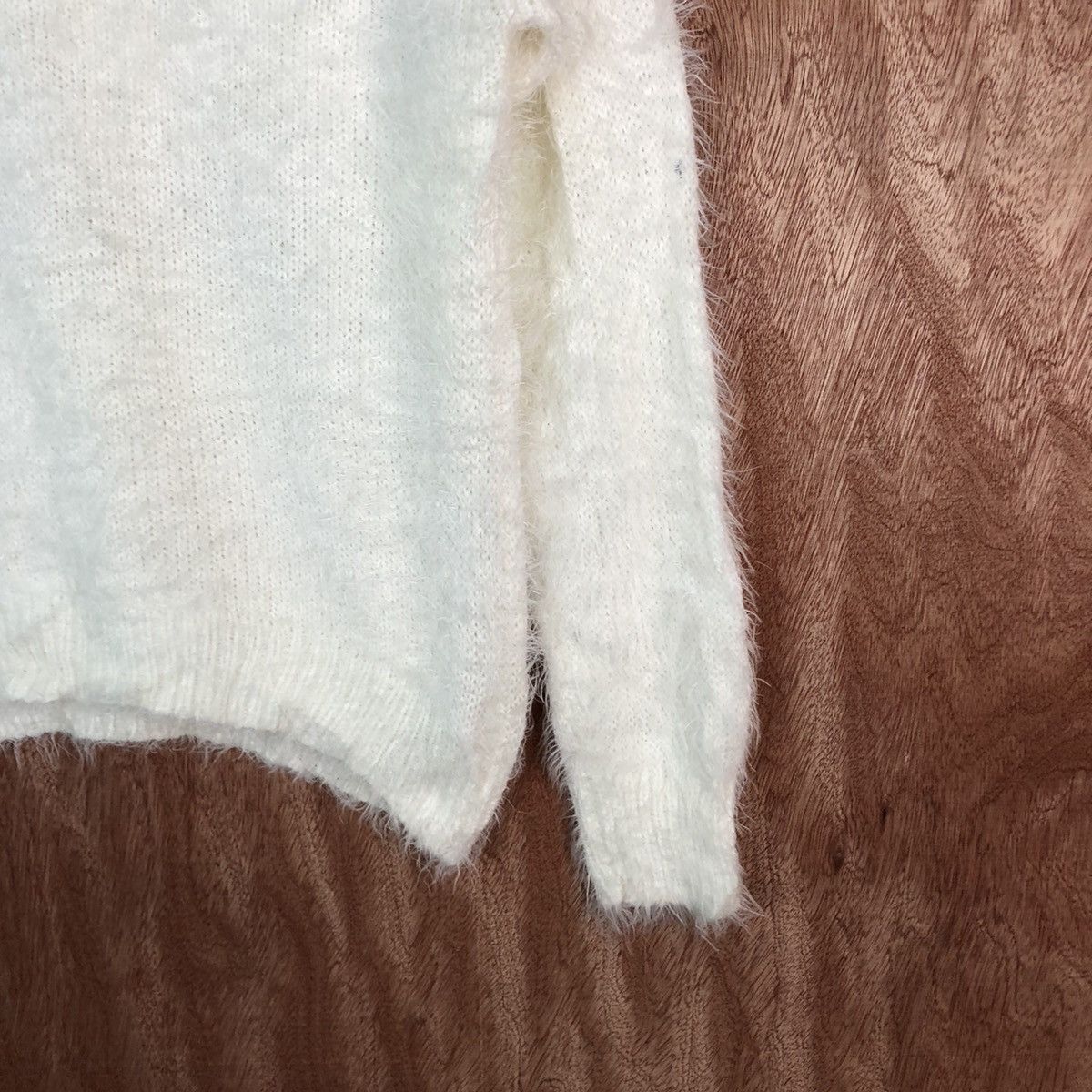 Homespun Knitwear Cawaii White Shag Shaggy Fur Mohair Knitwear #6620 Size US S / EU 44-46 / 1 - 5 Thumbnail