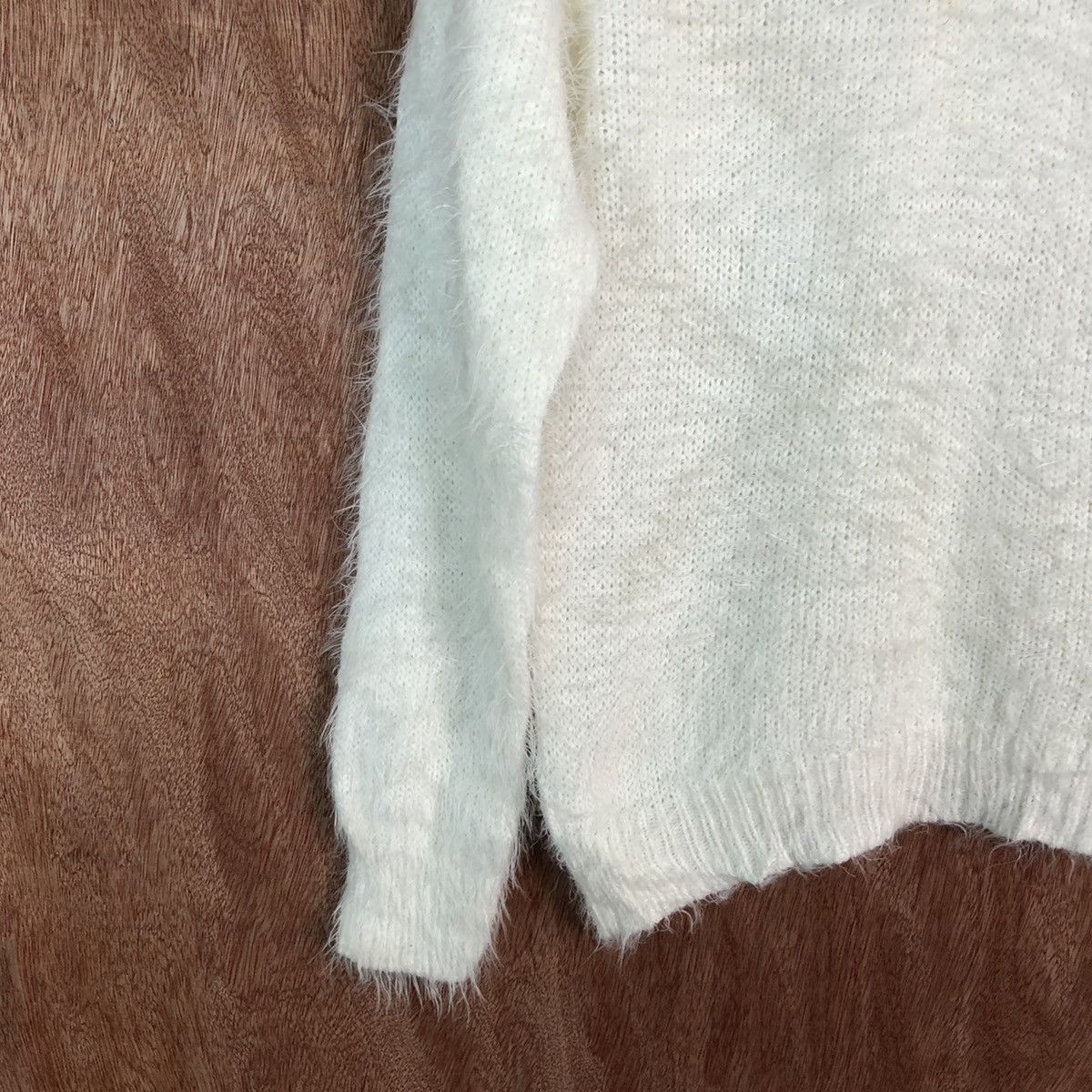 Homespun Knitwear Cawaii White Shag Shaggy Fur Mohair Knitwear #6620 Size US S / EU 44-46 / 1 - 10 Thumbnail