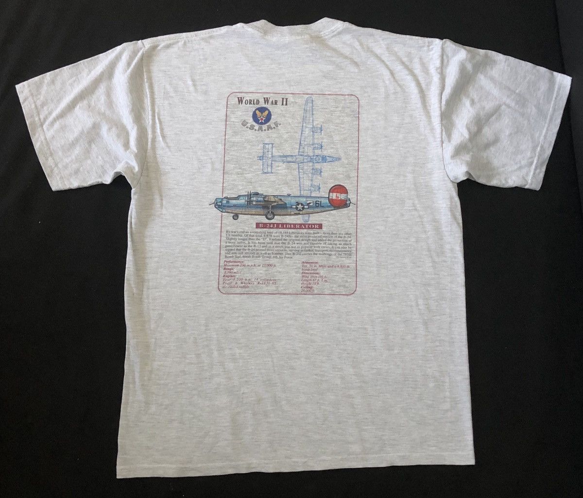 Vintage Vintage 90s AIR FORCE T-Shirt Size US L / EU 52-54 / 3 - 10 Thumbnail