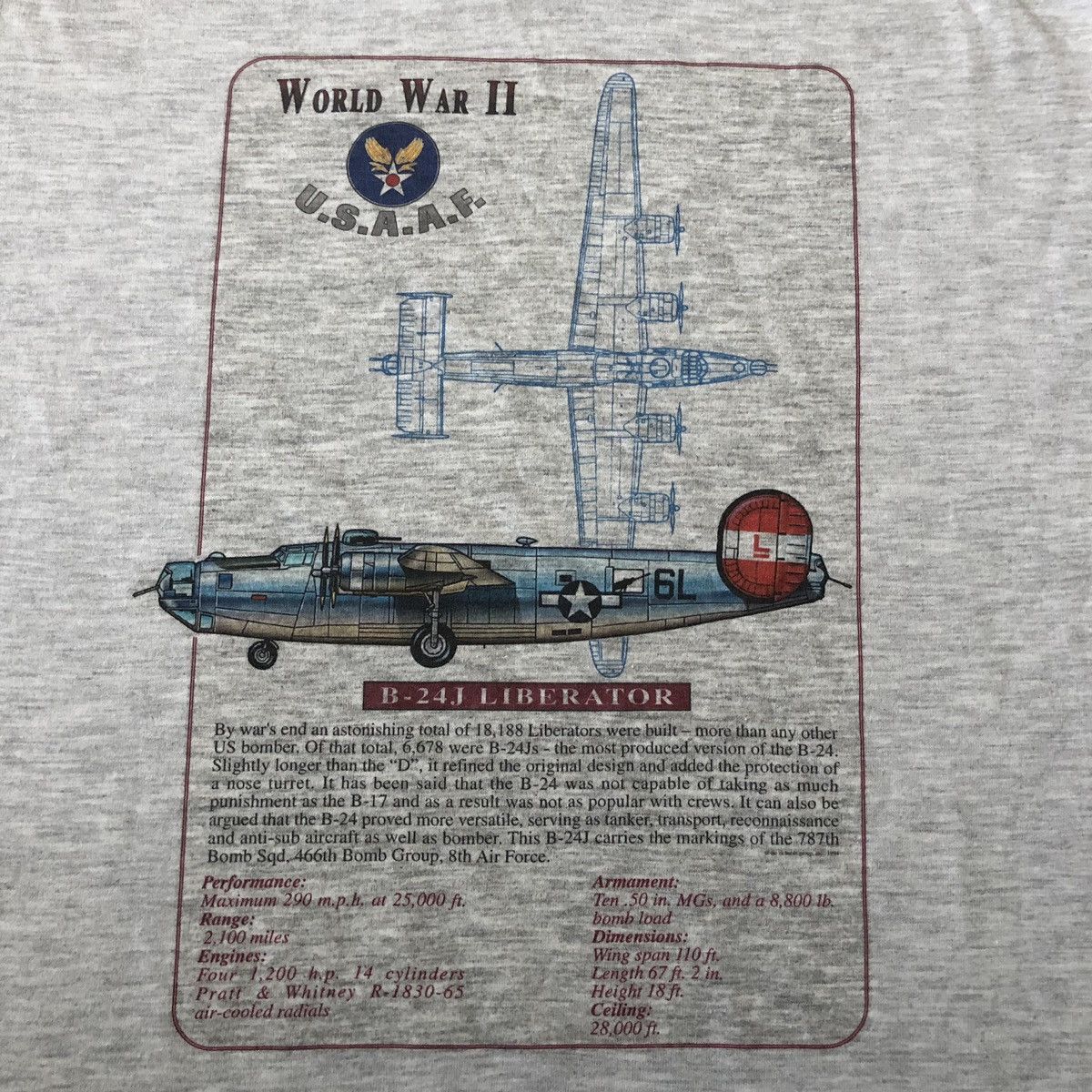 Vintage Vintage 90s AIR FORCE T-Shirt Size US L / EU 52-54 / 3 - 9 Thumbnail