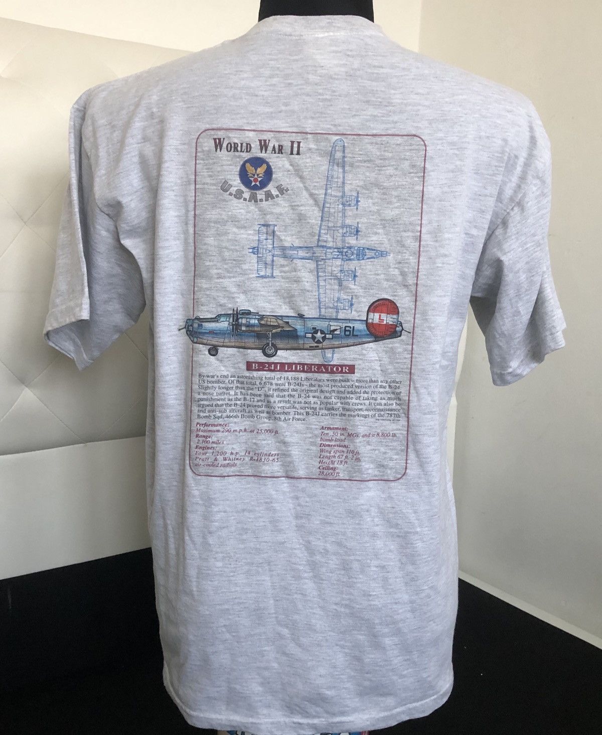Vintage Vintage 90s AIR FORCE T-Shirt Size US L / EU 52-54 / 3 - 1 Thumbnail