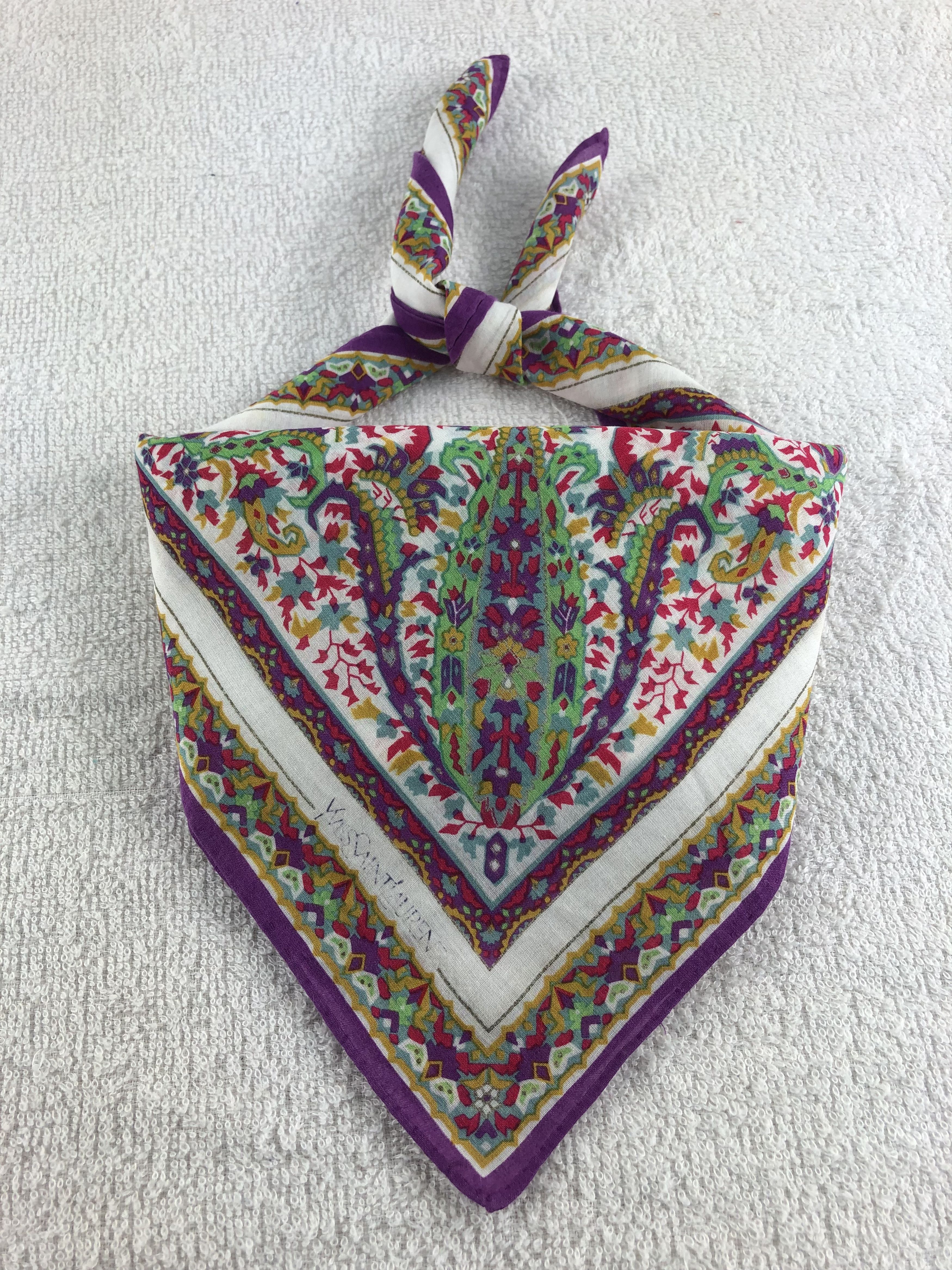 Vintage Yves Saint Laurent Handkerchief / Bandana / Neckerchief C008 Size ONE SIZE - 1 Thumbnail