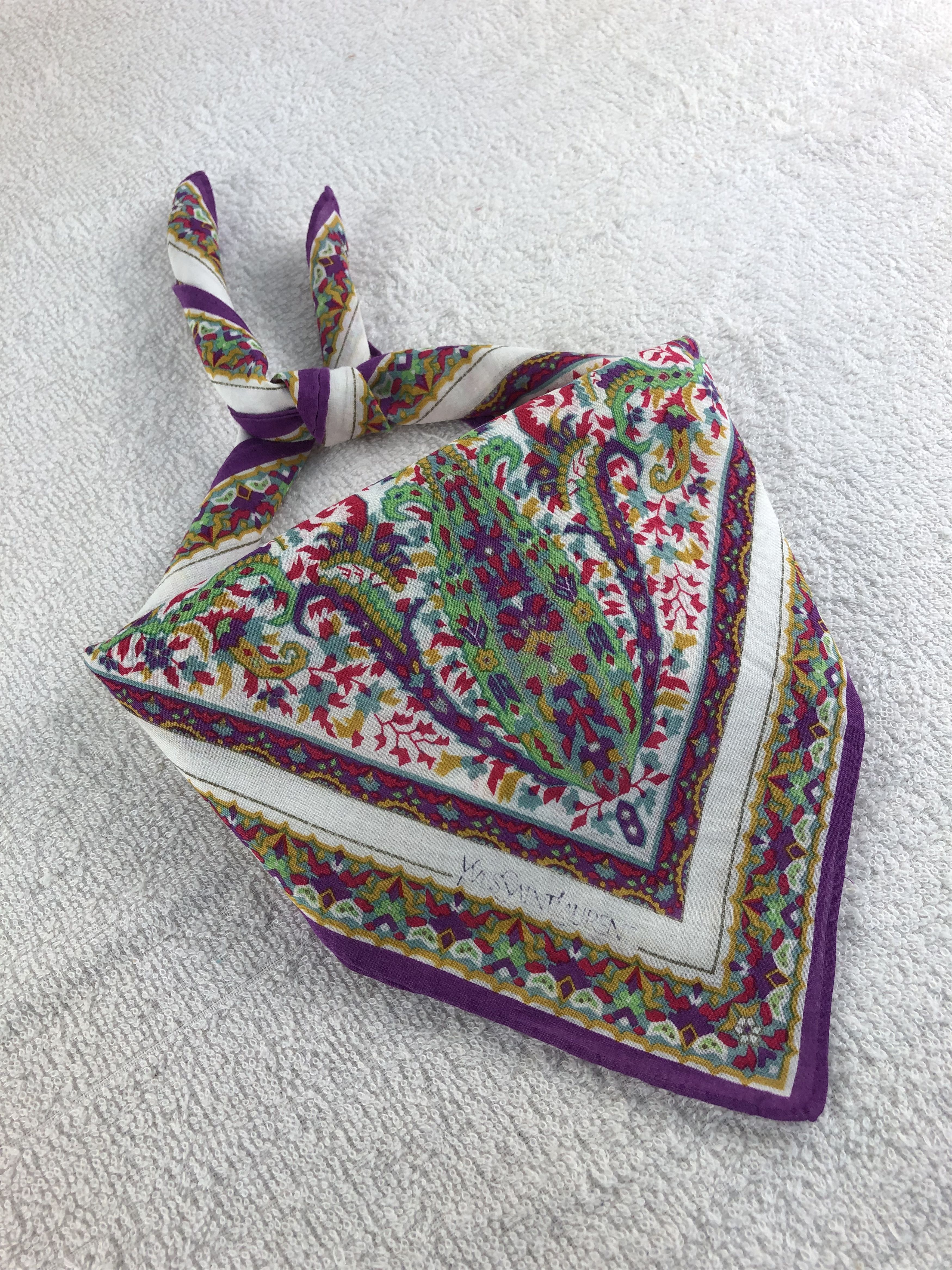 Vintage Yves Saint Laurent Handkerchief / Bandana / Neckerchief C008 Size ONE SIZE - 2 Thumbnail