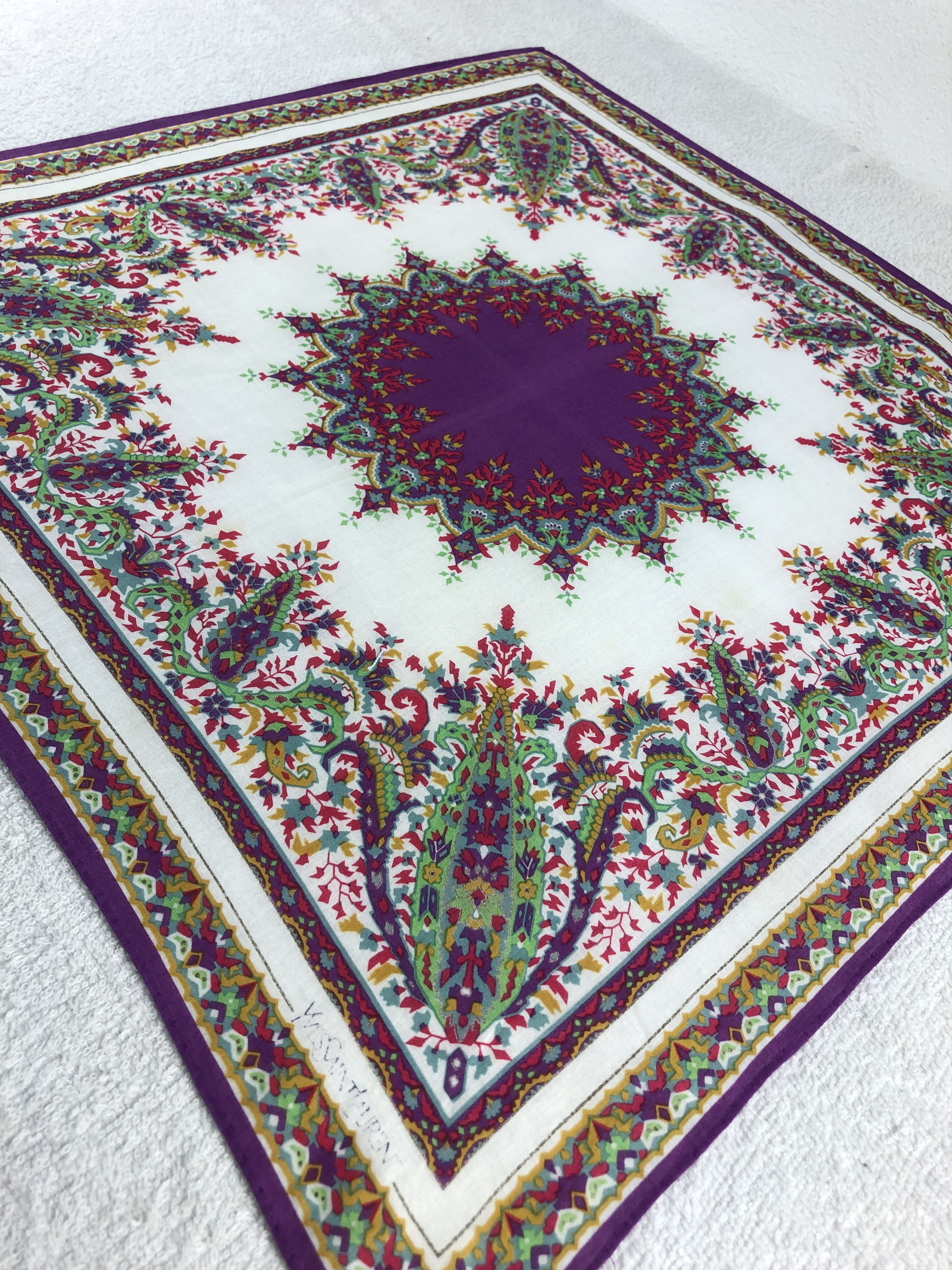 Vintage Yves Saint Laurent Handkerchief / Bandana / Neckerchief C008 Size ONE SIZE - 4 Thumbnail