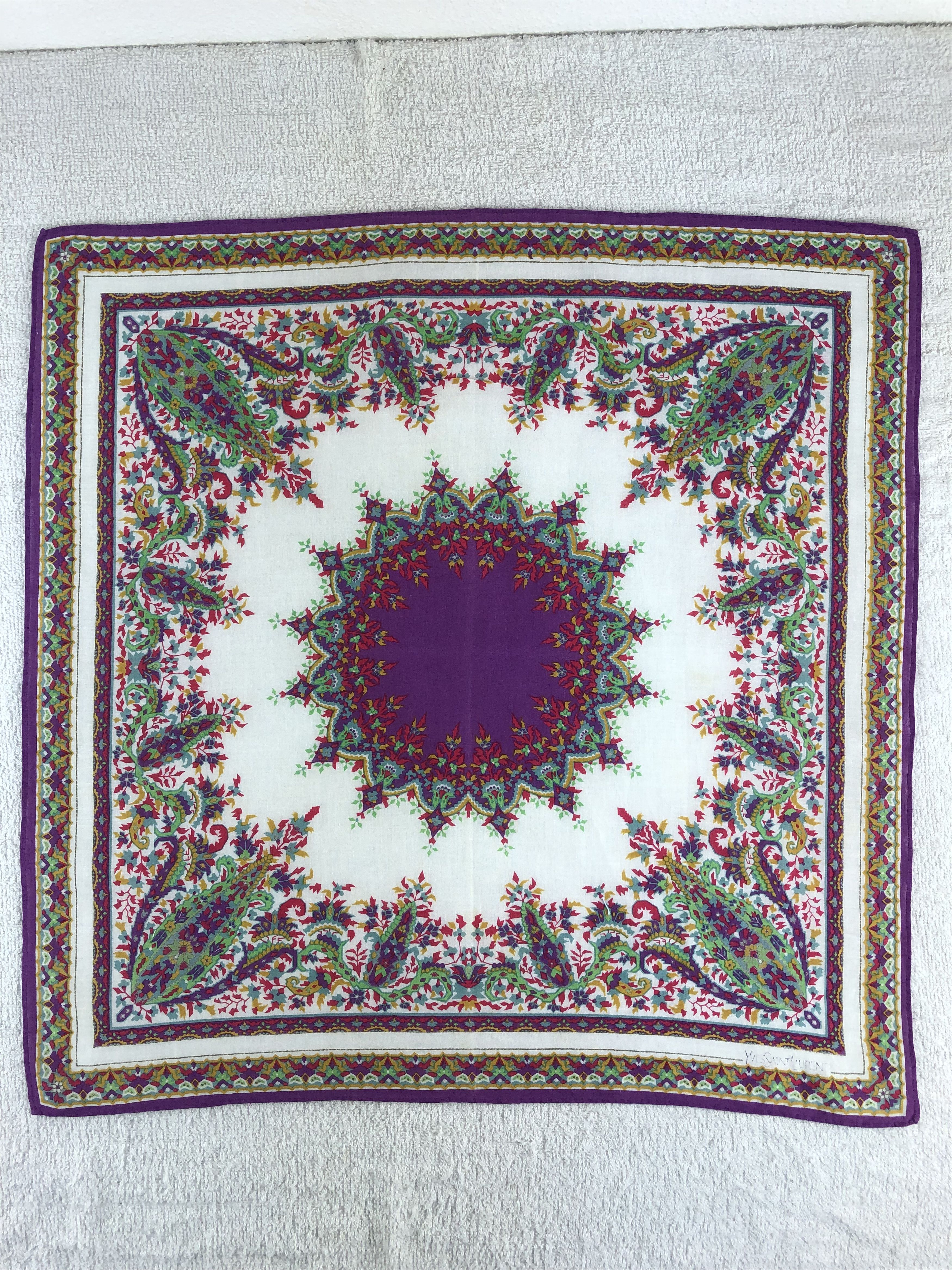 Vintage Yves Saint Laurent Handkerchief / Bandana / Neckerchief C008 Size ONE SIZE - 3 Thumbnail
