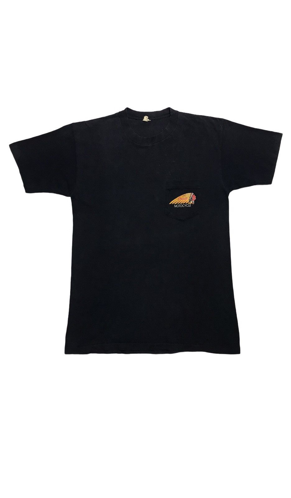 Indian Motorcycle × Vintage Rare Vintage 80s INDIAN MOTOCYCLE single pocket t-shirt Size US M / EU 48-50 / 2 - 2 Thumbnail