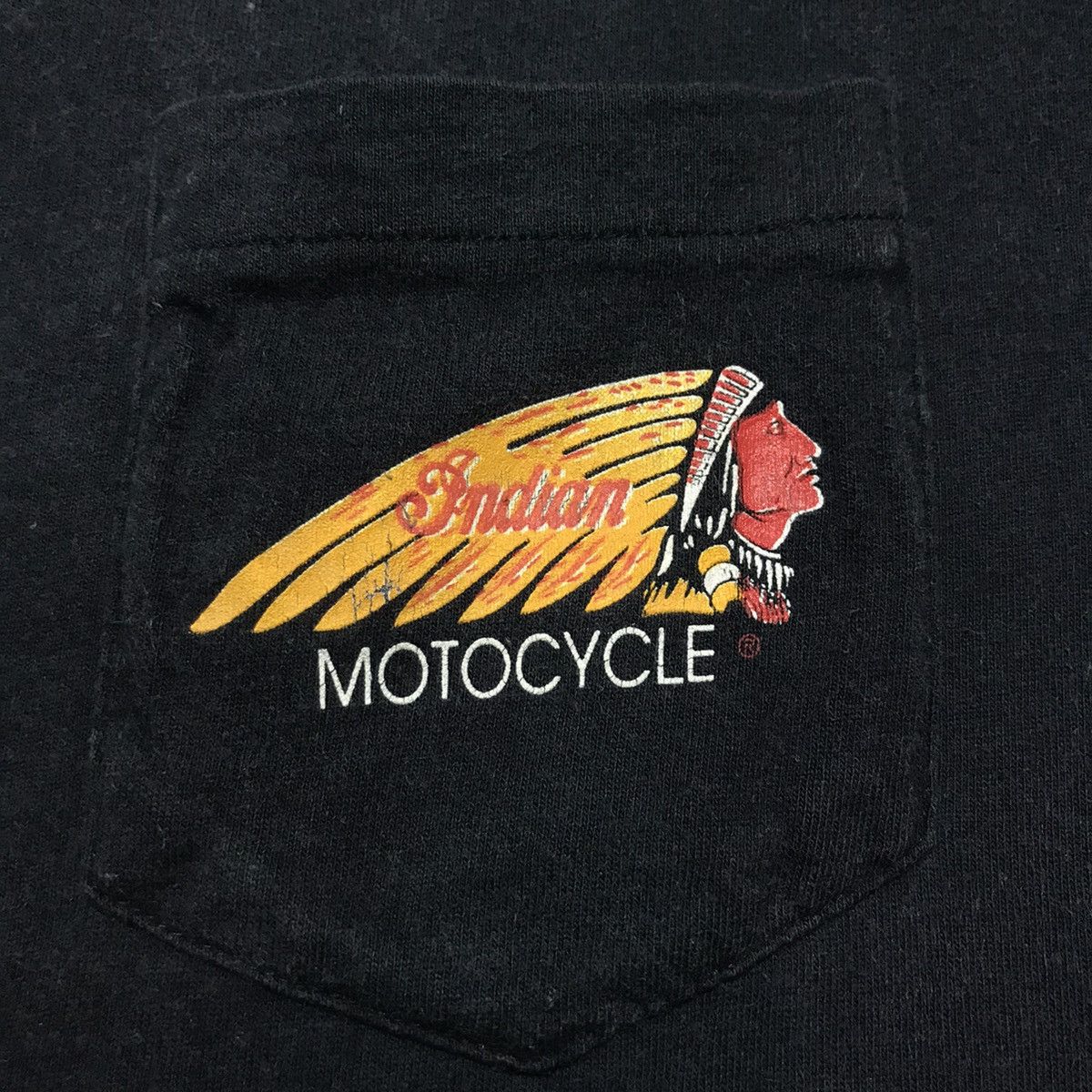 Indian Motorcycle × Vintage Rare Vintage 80s INDIAN MOTOCYCLE single pocket t-shirt Size US M / EU 48-50 / 2 - 6 Thumbnail