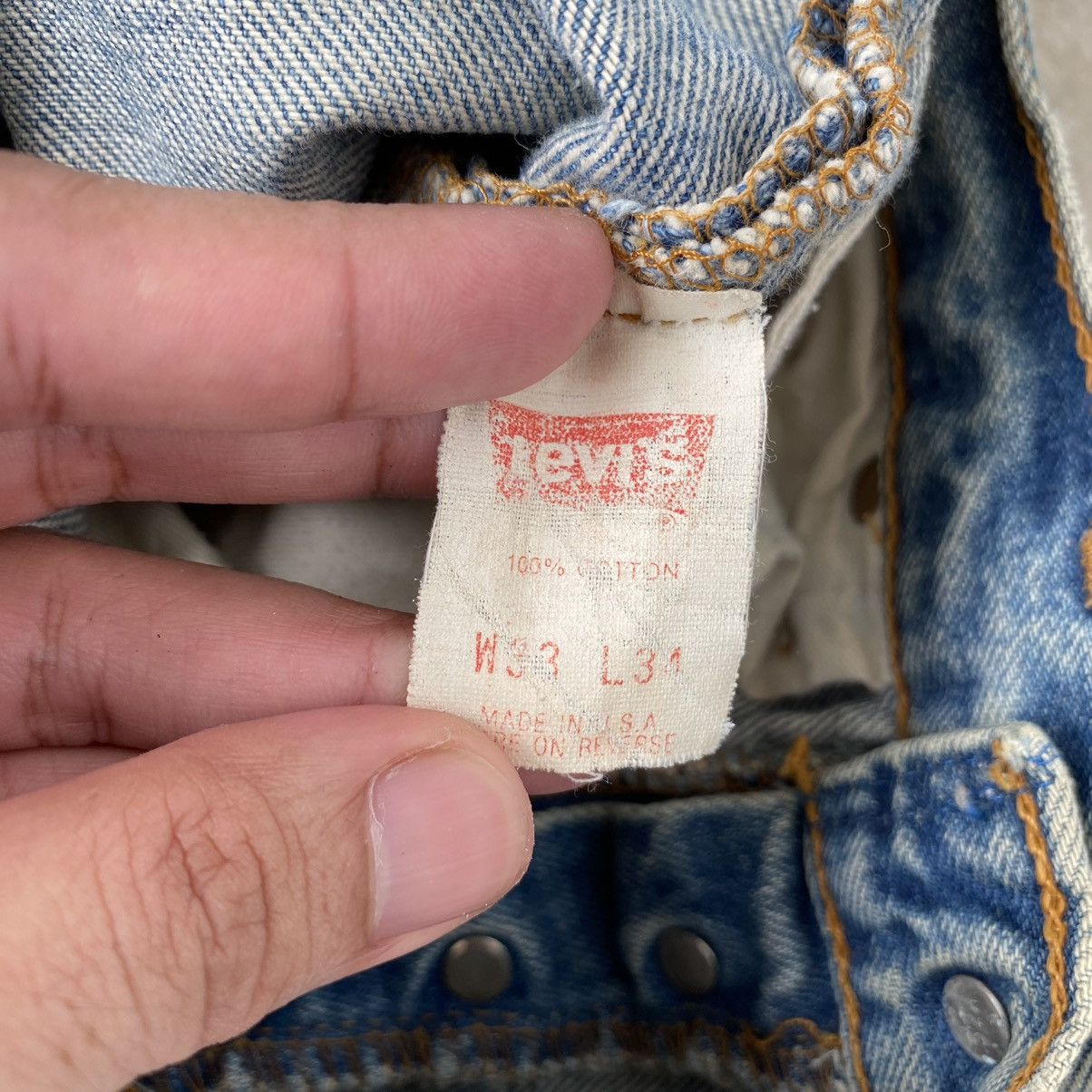 Levi's Vintage 1993 Levis 501 Muddy Blue Stonewashed Ripped Jeans Size US 31 - 23 Thumbnail