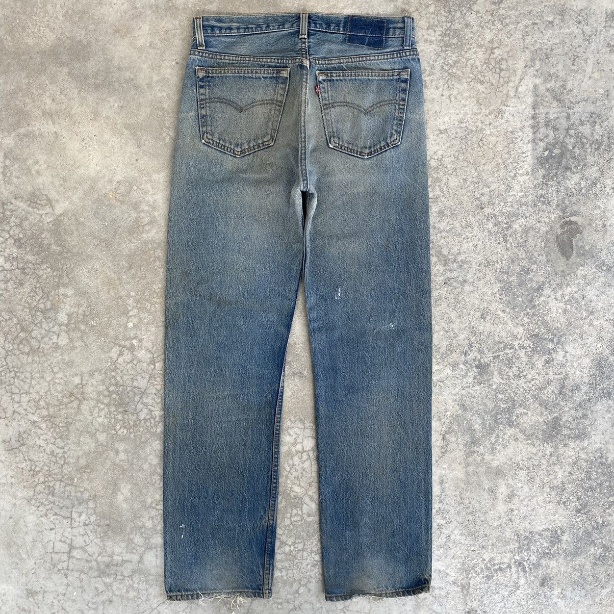 Levi's Vintage 1993 Levis 501 Muddy Blue Stonewashed Ripped Jeans Size US 31 - 15 Thumbnail