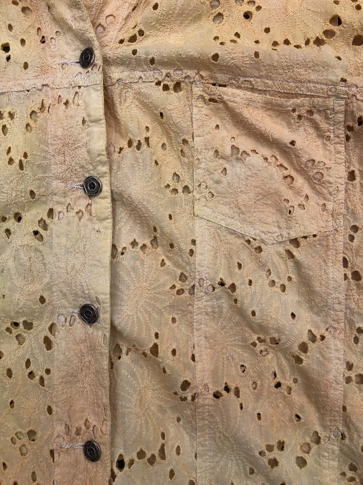 Vintage Vintage lace trucker jacket natural dyed Size US L / EU 52-54 / 3 - 2 Thumbnail