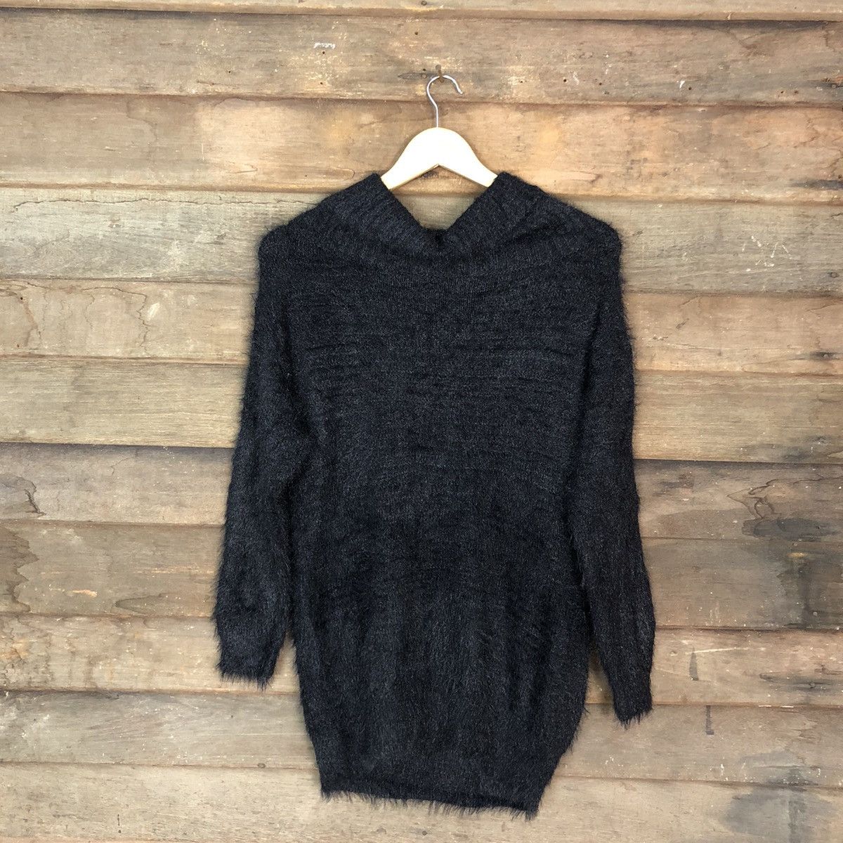 Homespun Knitwear × Japanese Brand Khalita Black Mohair fur Shag Shaggy Knitwear #c1074 Size M / US 6-8 / IT 42-44 - 10 Thumbnail