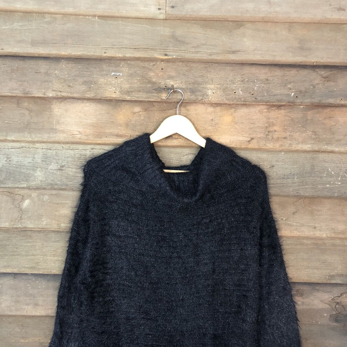 Homespun Knitwear × Japanese Brand Khalita Black Mohair fur Shag Shaggy Knitwear #c1074 Size M / US 6-8 / IT 42-44 - 2 Thumbnail