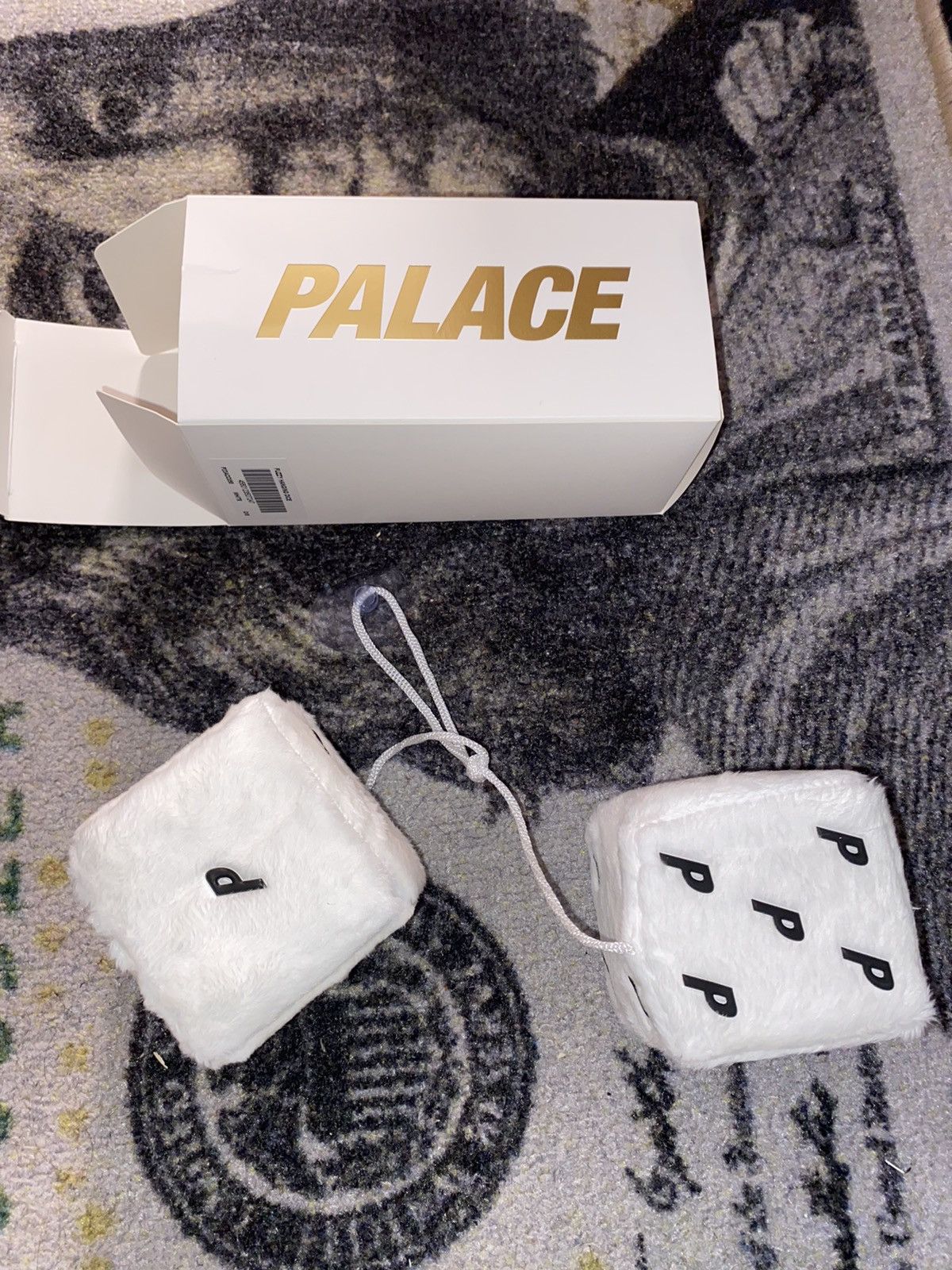 image of Palace Fuzzy Hanging Dice White, Men's