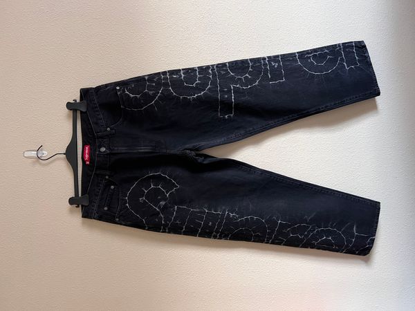 Supreme Supreme Shibori Loose Fit Denim Jeans in Black | Grailed