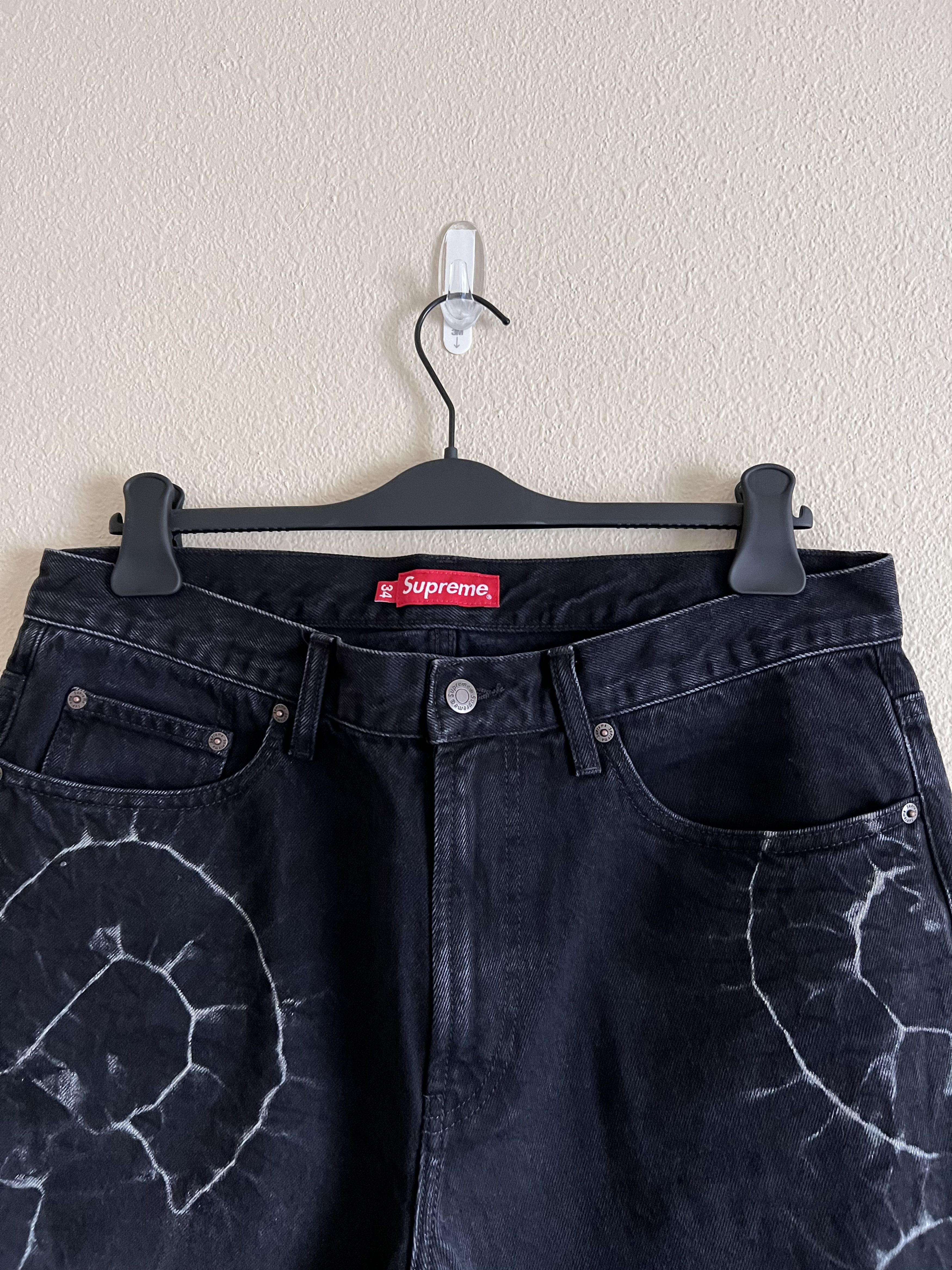 Supreme Supreme Shibori Loose Fit Denim Jeans in Black Size US 34 / EU 50 - 2 Thumbnail