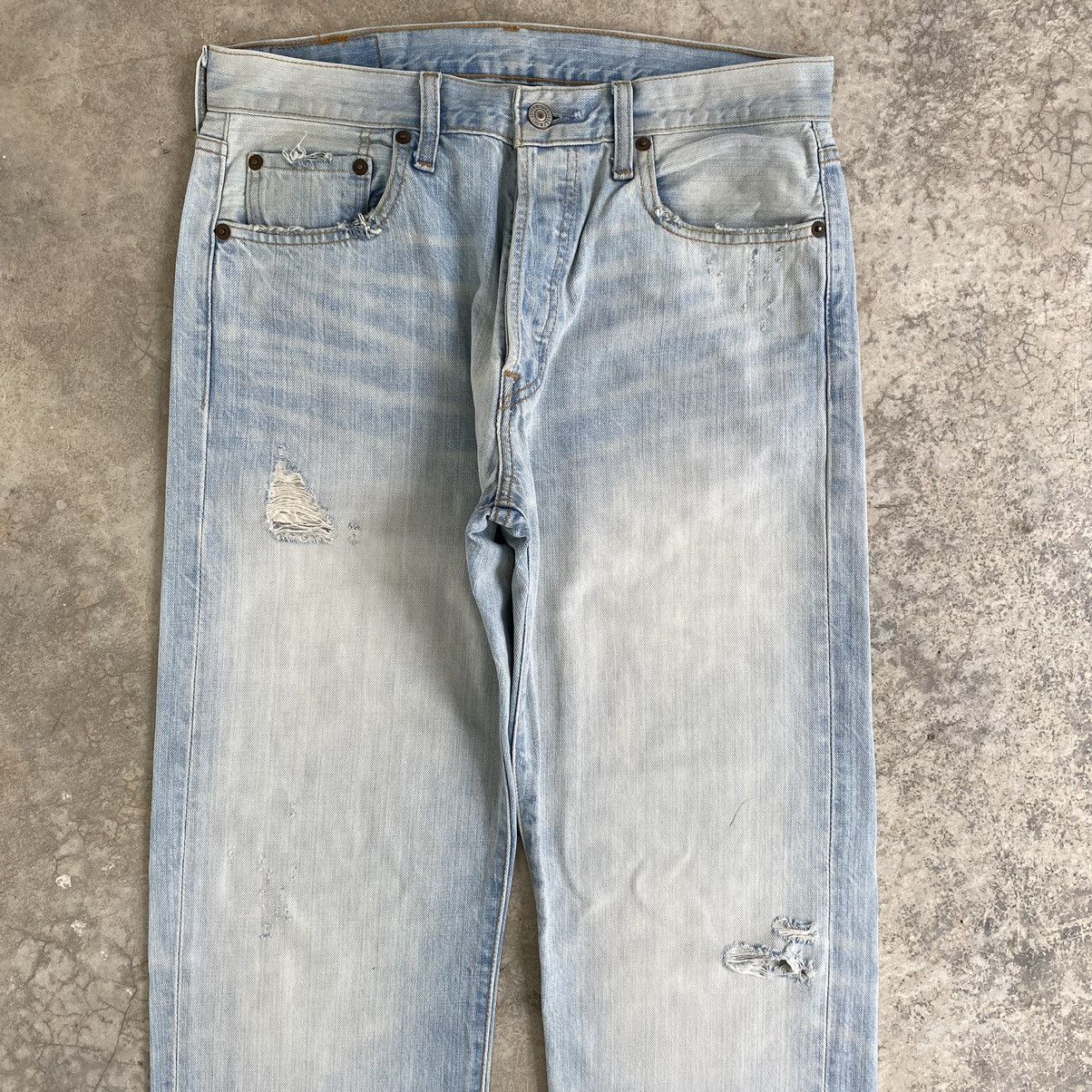 Levi's Size 31x32 Vintage Levis 501 Light Blue Ripped Jeans Size US 30 / EU 46 - 3 Thumbnail