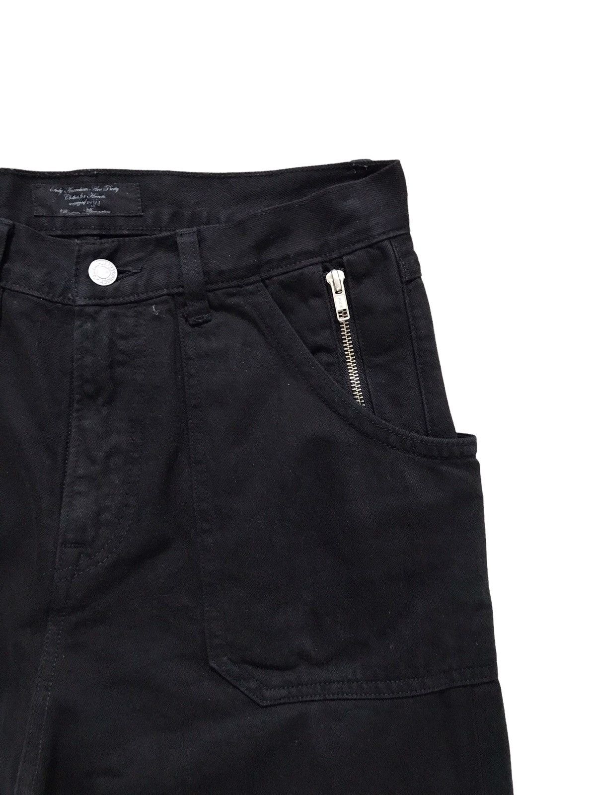 Japanese Brand RNA INC Big Pockets Design Cropped Black Denim Jeans Size US 30 / EU 46 - 5 Thumbnail