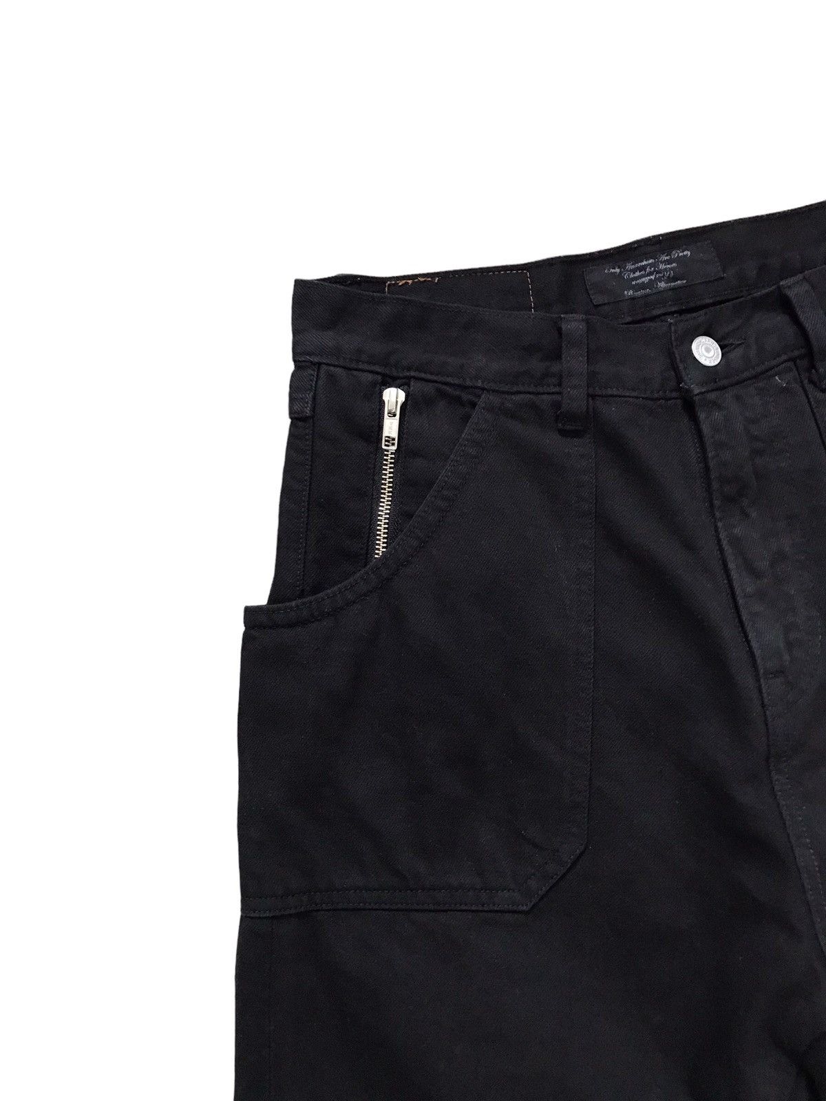 Japanese Brand RNA INC Big Pockets Design Cropped Black Denim Jeans Size US 30 / EU 46 - 4 Thumbnail
