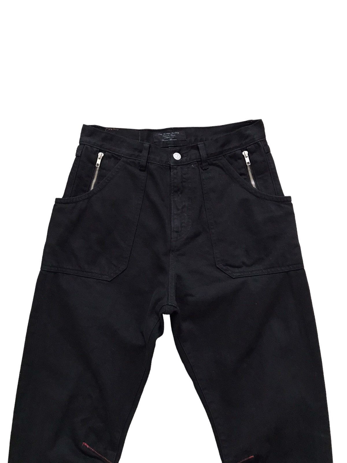 Japanese Brand RNA INC Big Pockets Design Cropped Black Denim Jeans Size US 30 / EU 46 - 3 Thumbnail