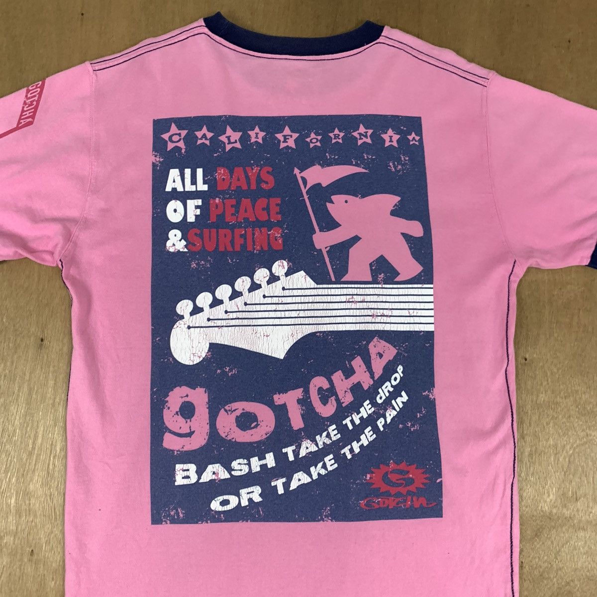 Gotcha Vintage 90s GOTCHA California Ringer Surfwear Summer Tshirt Size US L / EU 52-54 / 3 - 12 Thumbnail