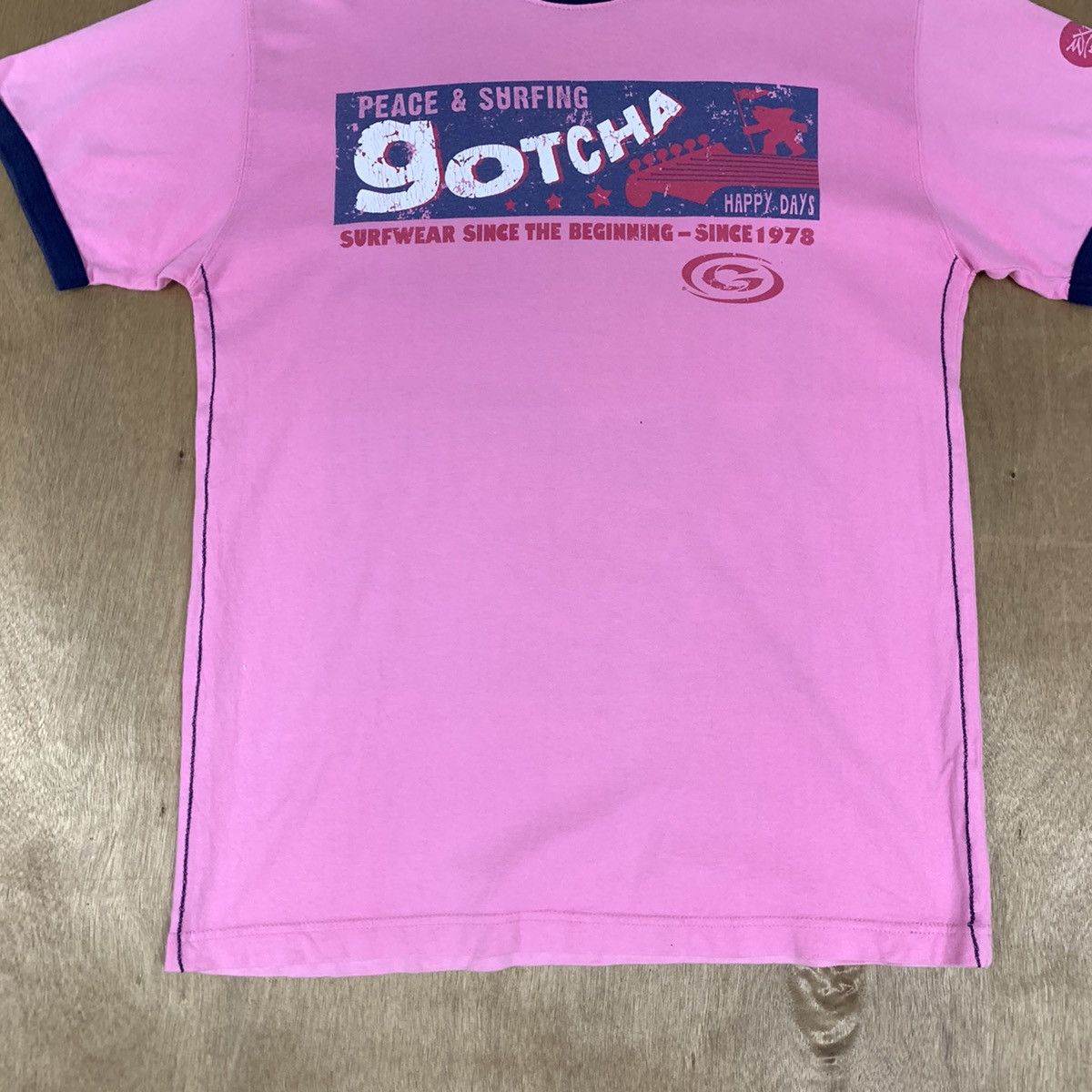 Gotcha Vintage 90s GOTCHA California Ringer Surfwear Summer Tshirt Size US L / EU 52-54 / 3 - 4 Thumbnail
