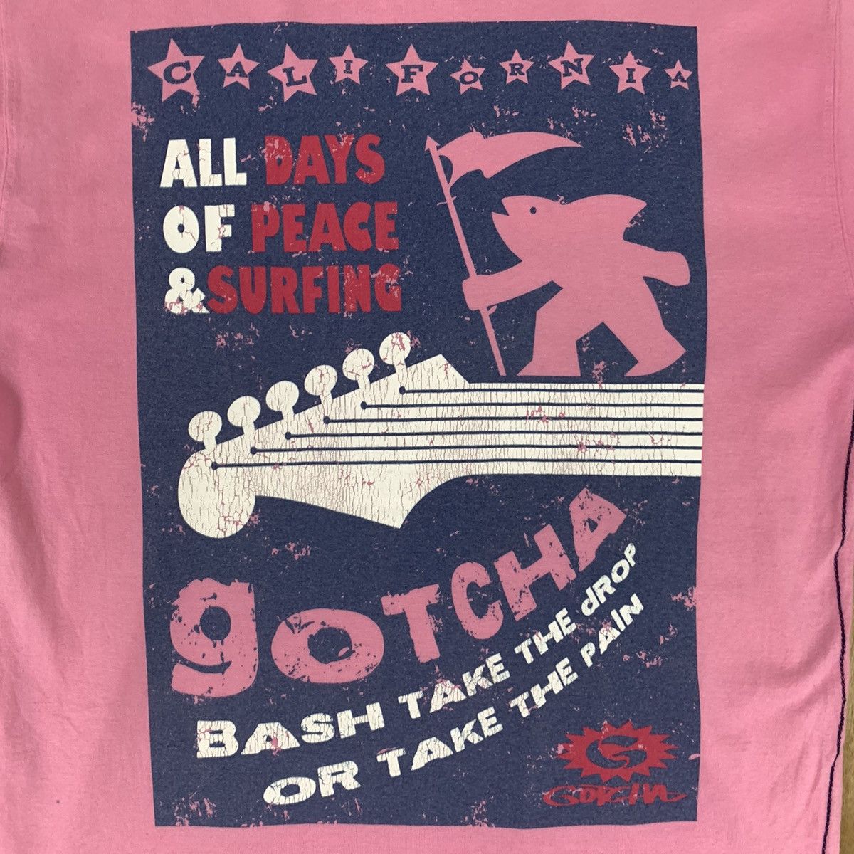 Gotcha Vintage 90s GOTCHA California Ringer Surfwear Summer Tshirt Size US L / EU 52-54 / 3 - 16 Thumbnail