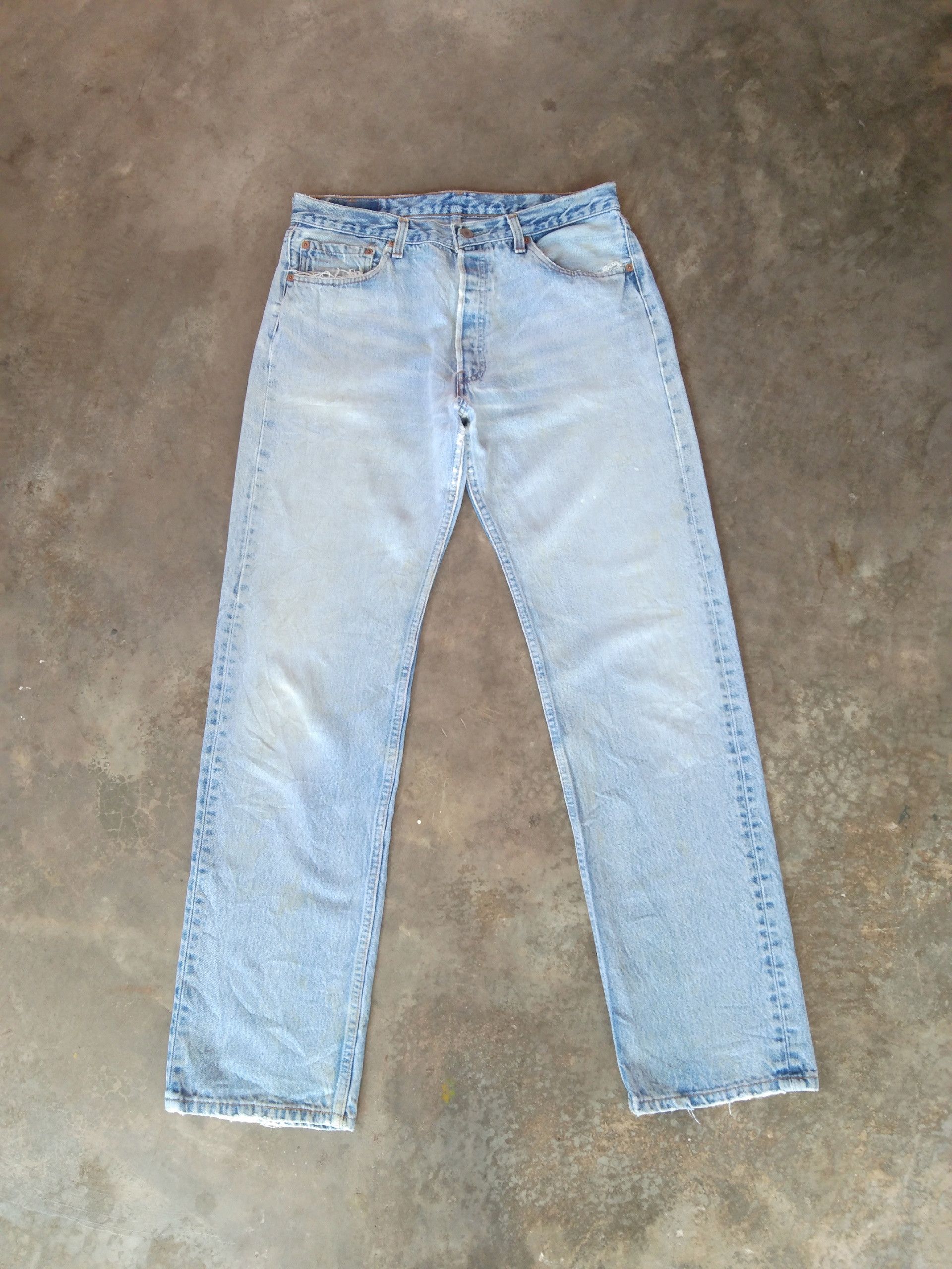image of Levis x Vintage 90's Vintage Levi's 501 Xx Made In Usa Distressed Jeans 33X32 in Blue, Men's