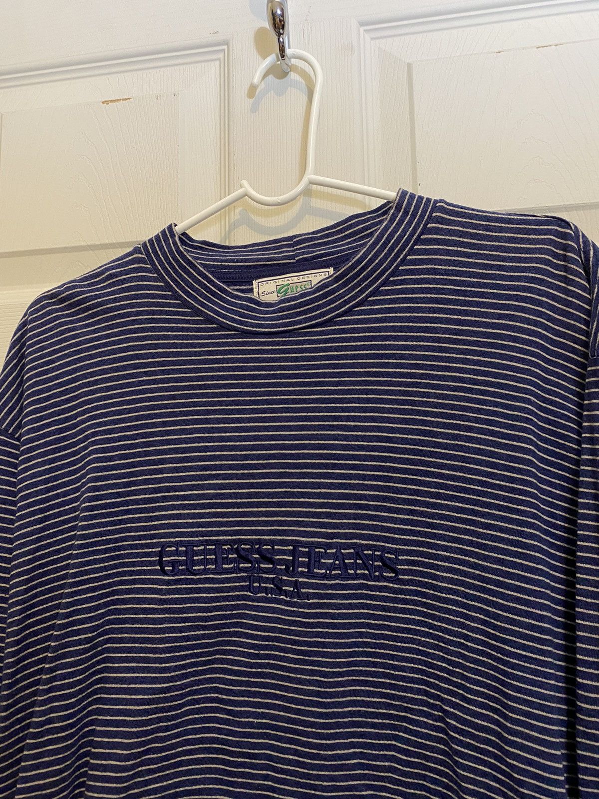 Guess Vintage Guess Striped Longsleeve Navy T-Shirt Size US M / EU 48-50 / 2 - 1 Thumbnail
