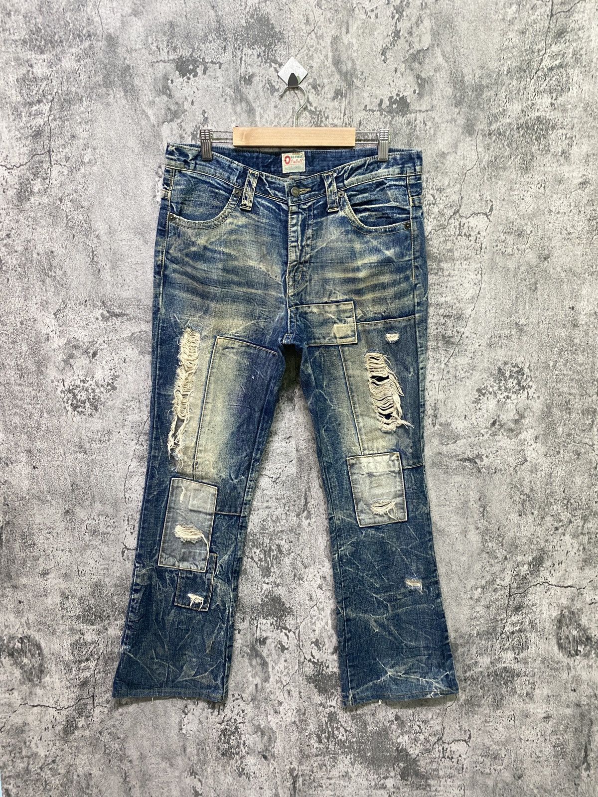 Designer ZZ FIRST PINBALL Jeans Bootcut Kapital Style Denim Pant Size US 32 / EU 48 - 1 Thumbnail
