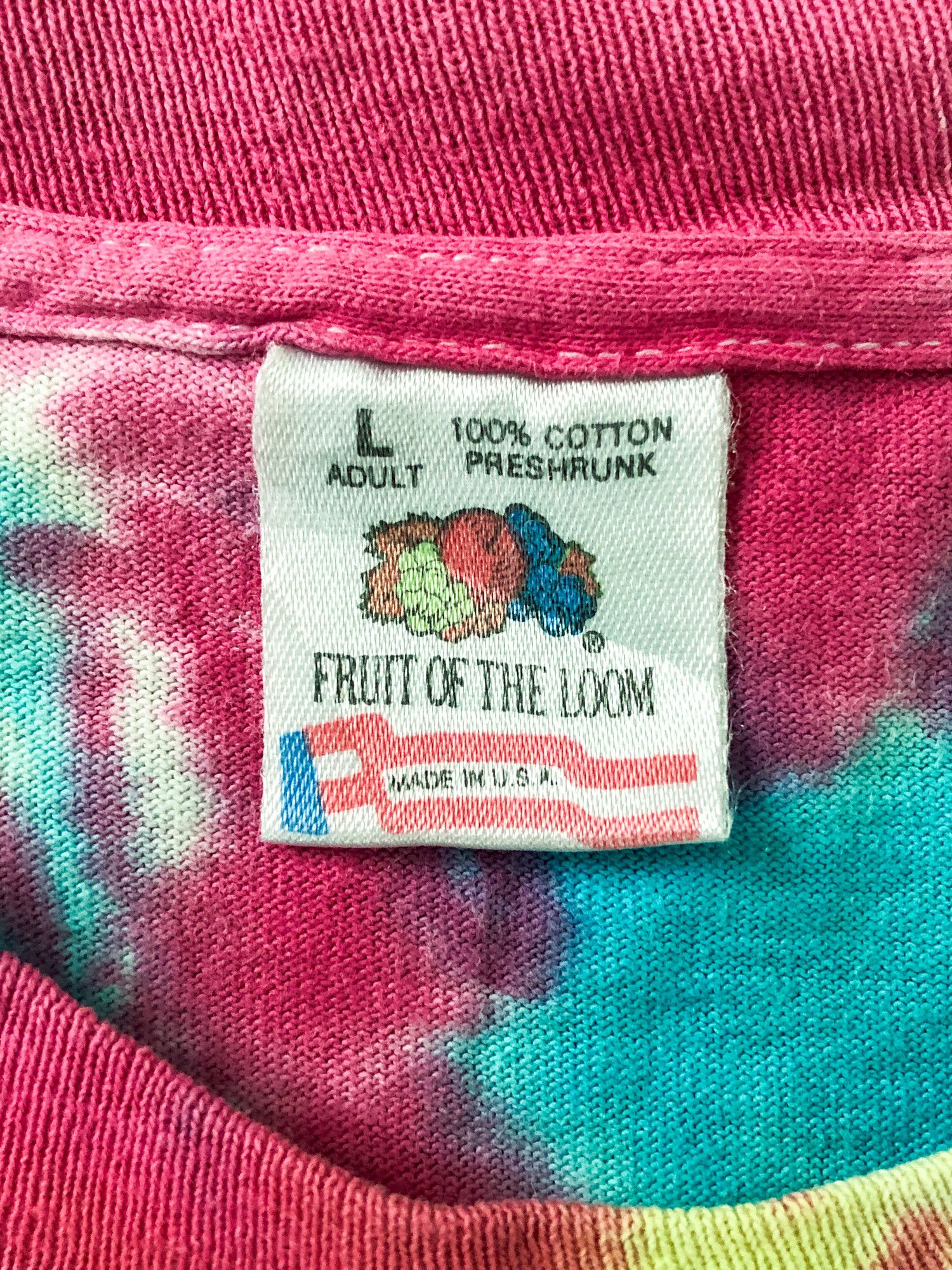 Fruit Of The Loom × Vintage 90s Single Stitch Sun Faded Tye Dye T-Shirt Size US L / EU 52-54 / 3 - 3 Thumbnail