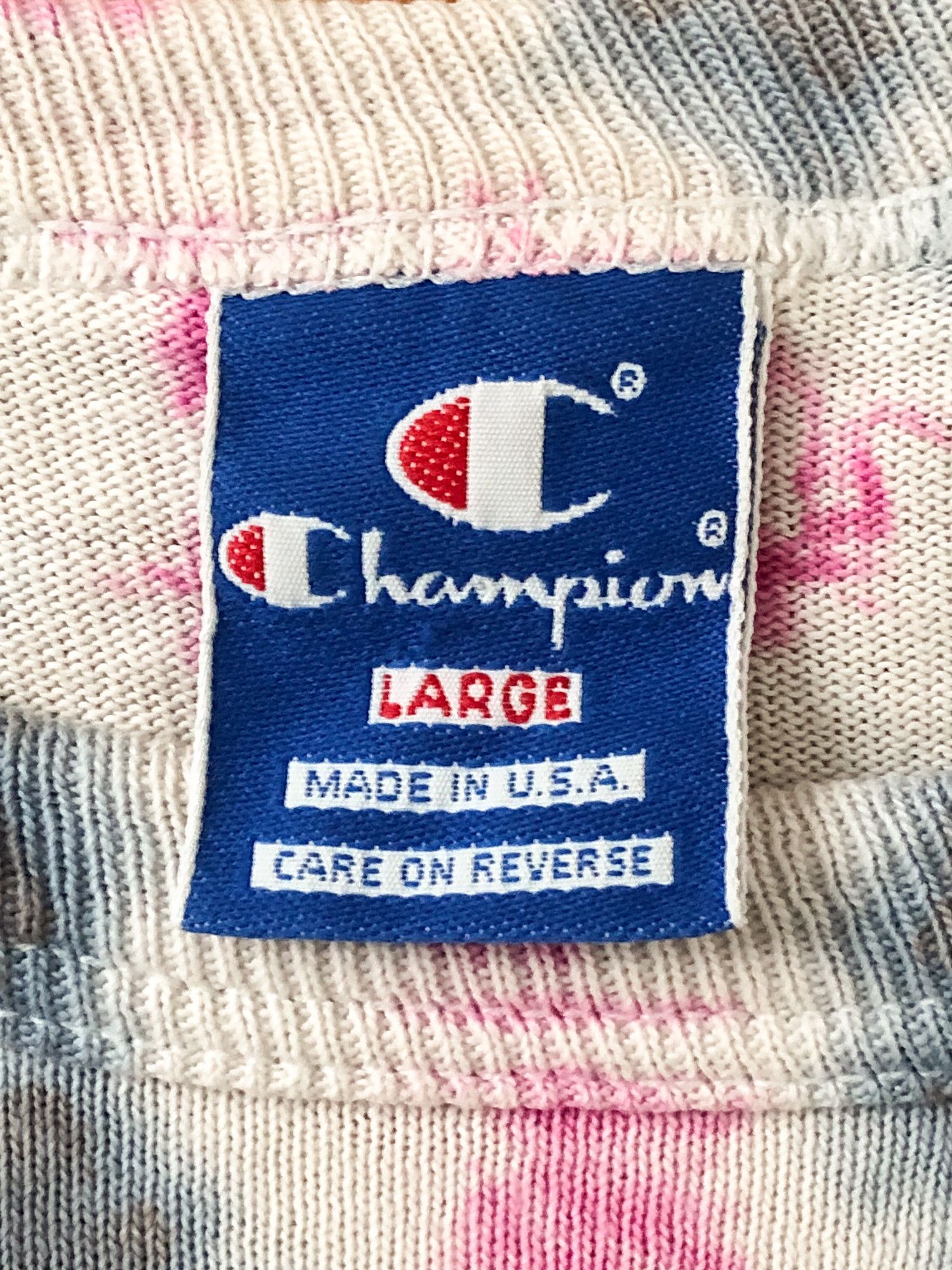 Champion × Vintage 90s Single Stitch Sun Faded Tye Dye Champion T-Shirt Size US L / EU 52-54 / 3 - 3 Thumbnail