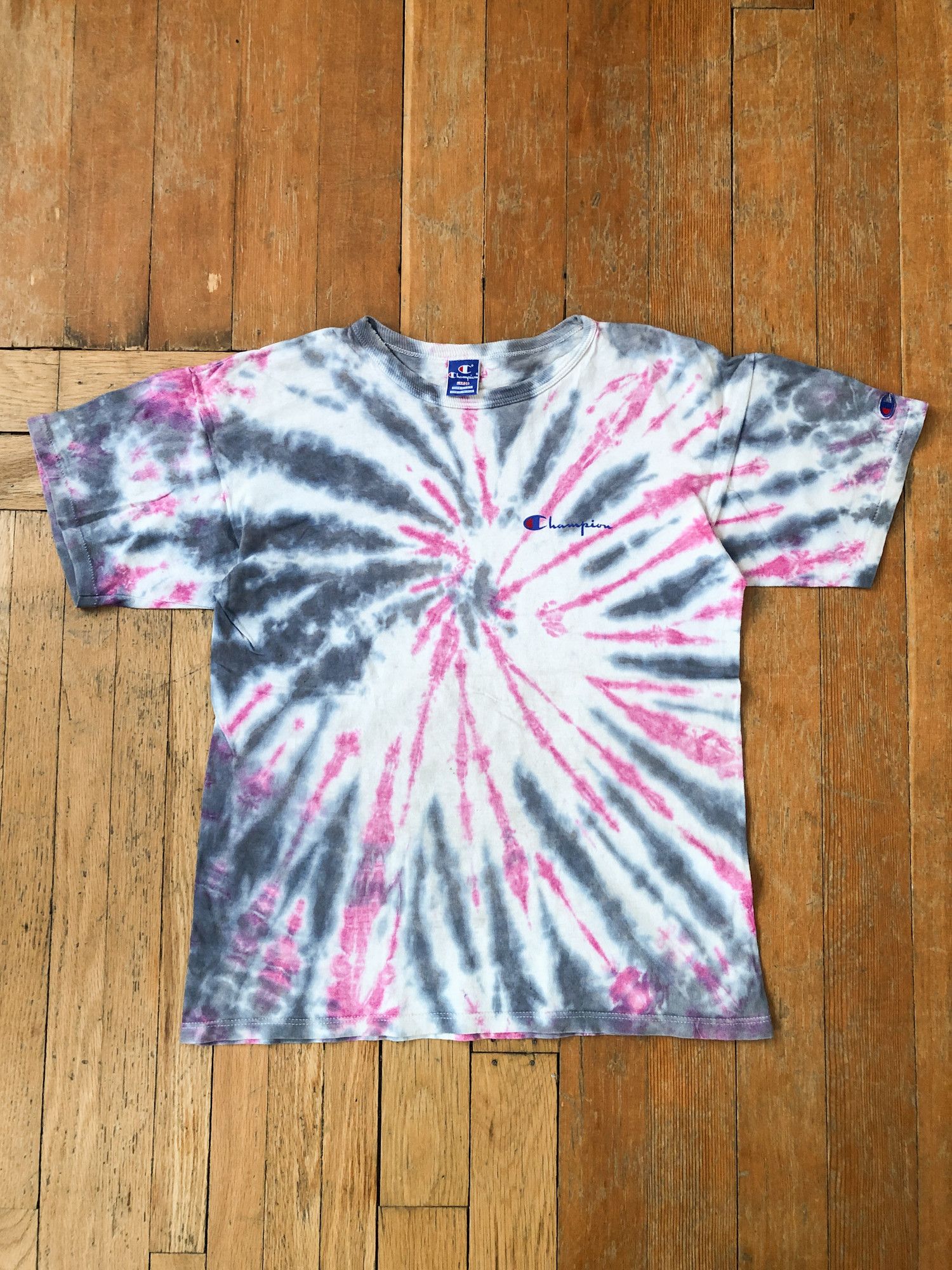 Champion × Vintage 90s Single Stitch Sun Faded Tye Dye Champion T-Shirt Size US L / EU 52-54 / 3 - 2 Thumbnail