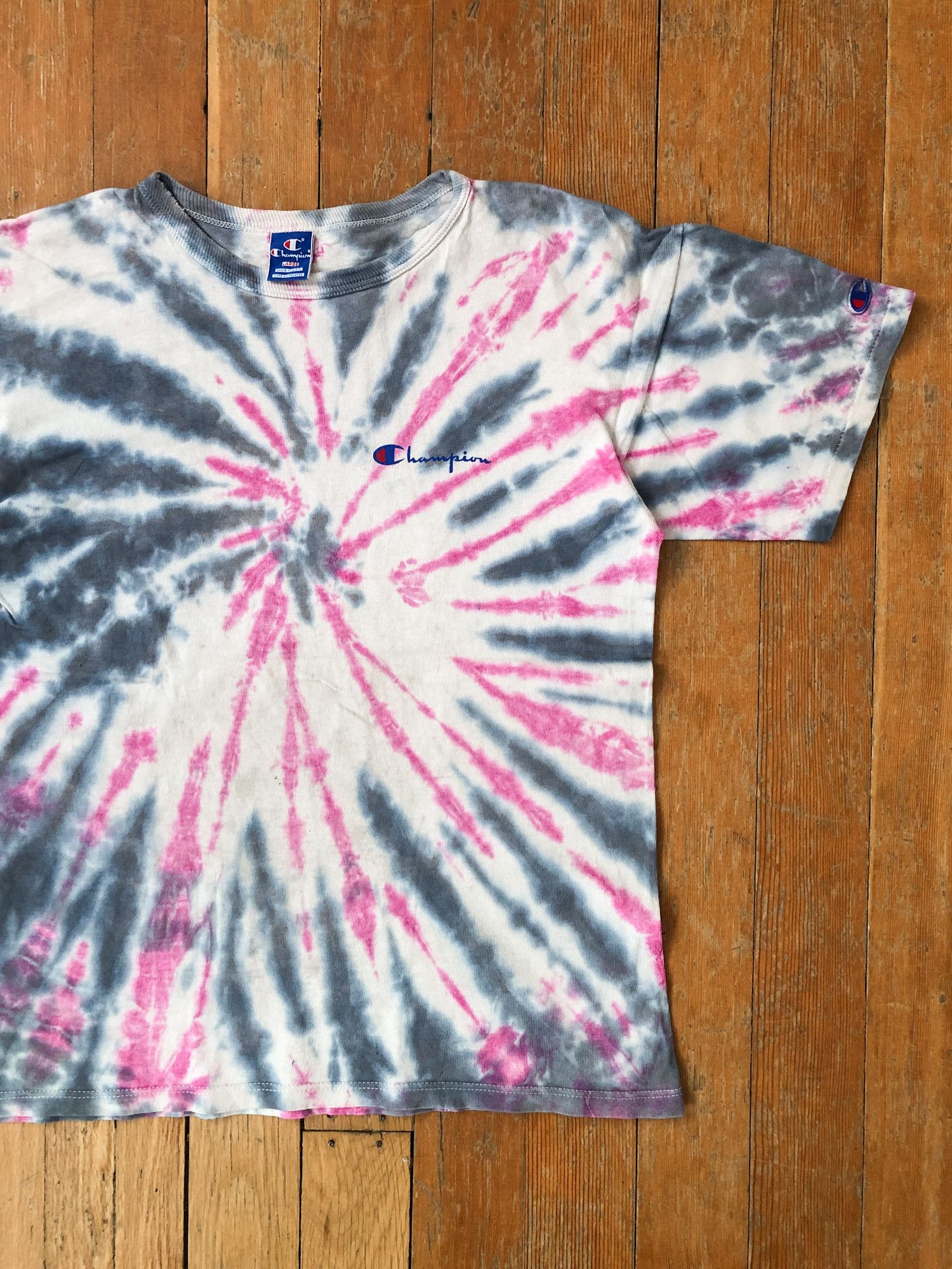 Champion × Vintage 90s Single Stitch Sun Faded Tye Dye Champion T-Shirt Size US L / EU 52-54 / 3 - 1 Thumbnail