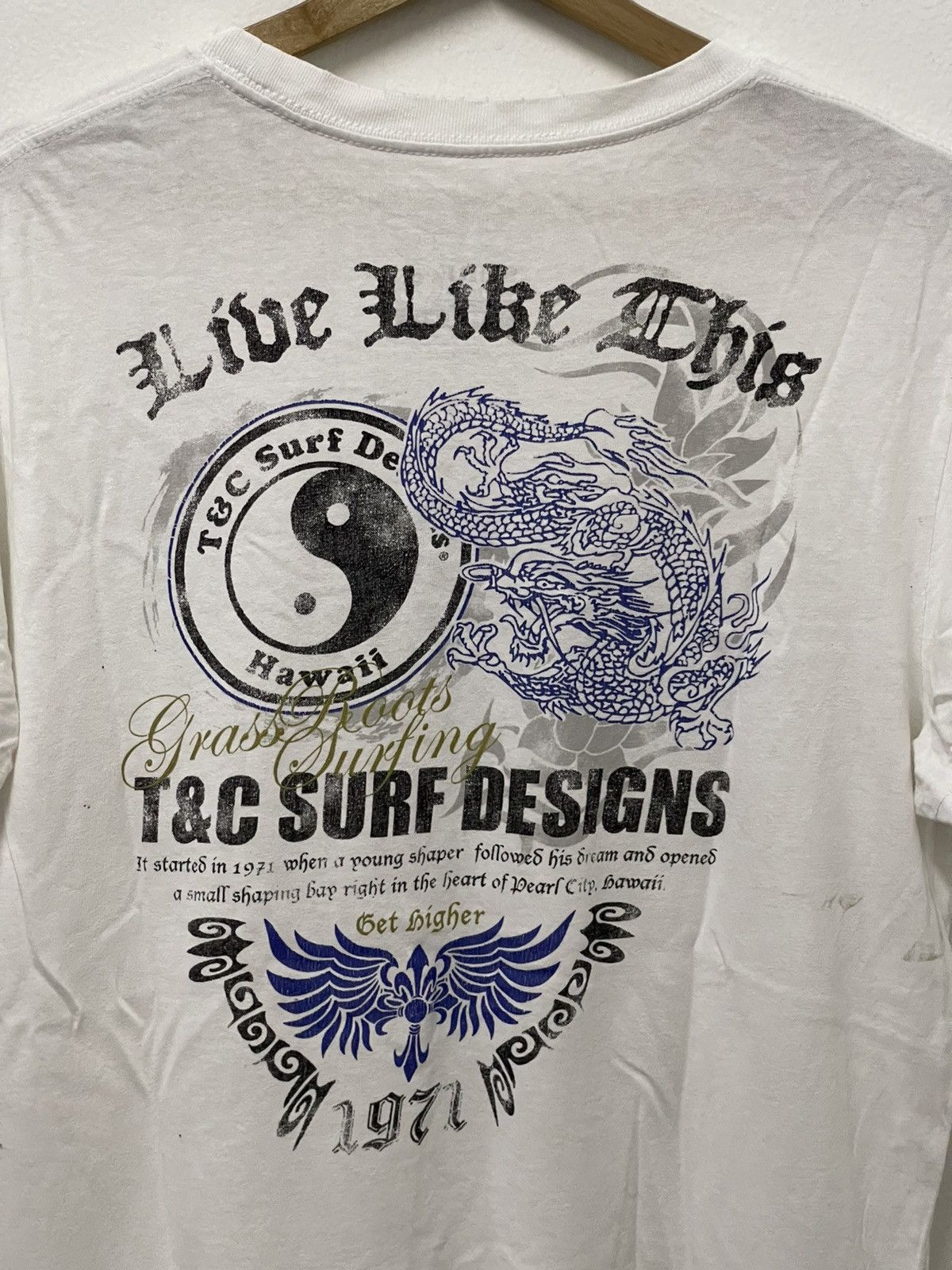 Dragonfly × Japanese Brand × Vintage Vintage T&C Surf Design Dragonfly Big Logo Tshirt Size US M / EU 48-50 / 2 - 2 Thumbnail