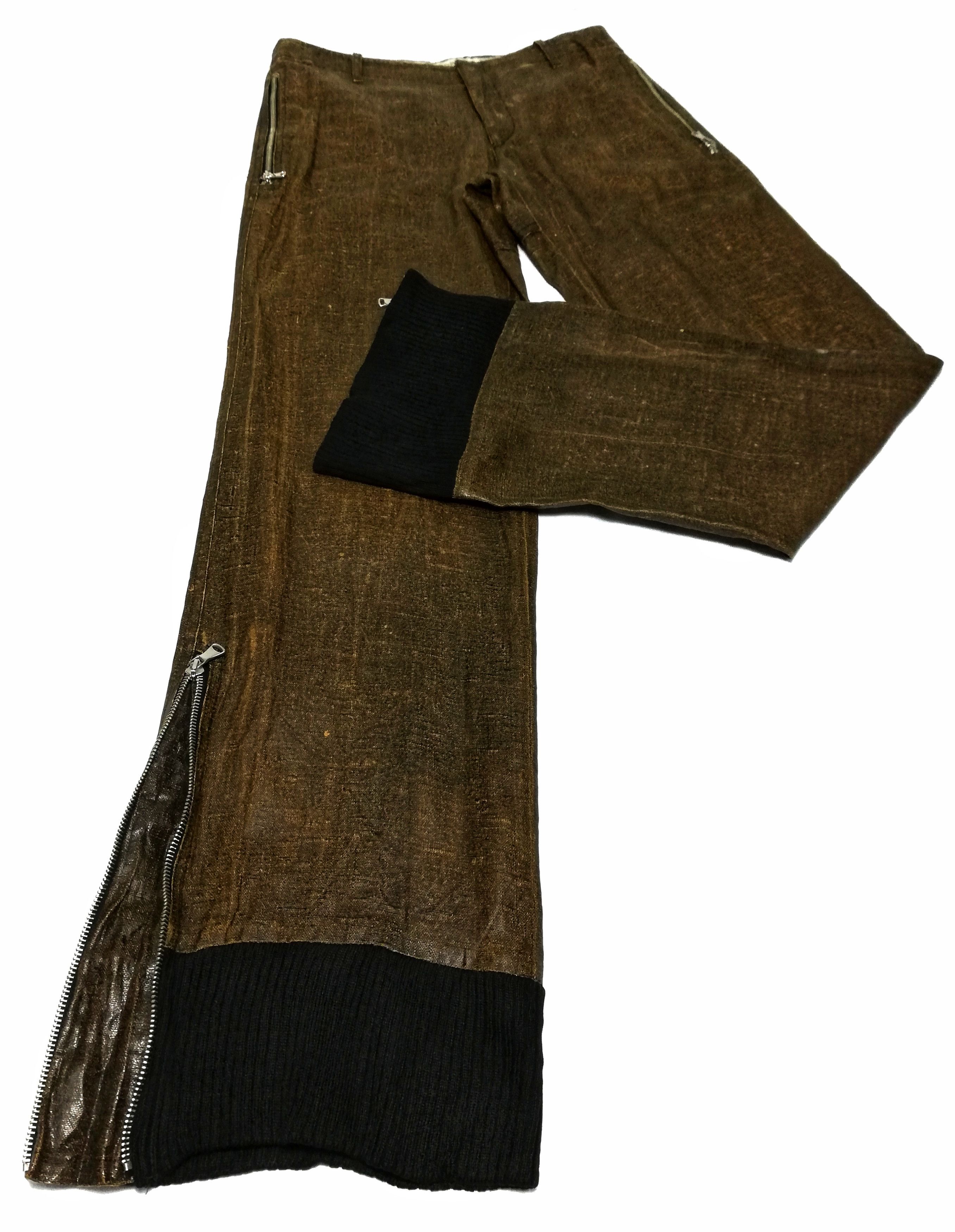 Japanese Brand 🔥Japanese S.B Concept Brown Nylon Zipper Casual Pants🔥 Size US 31 - 2 Thumbnail