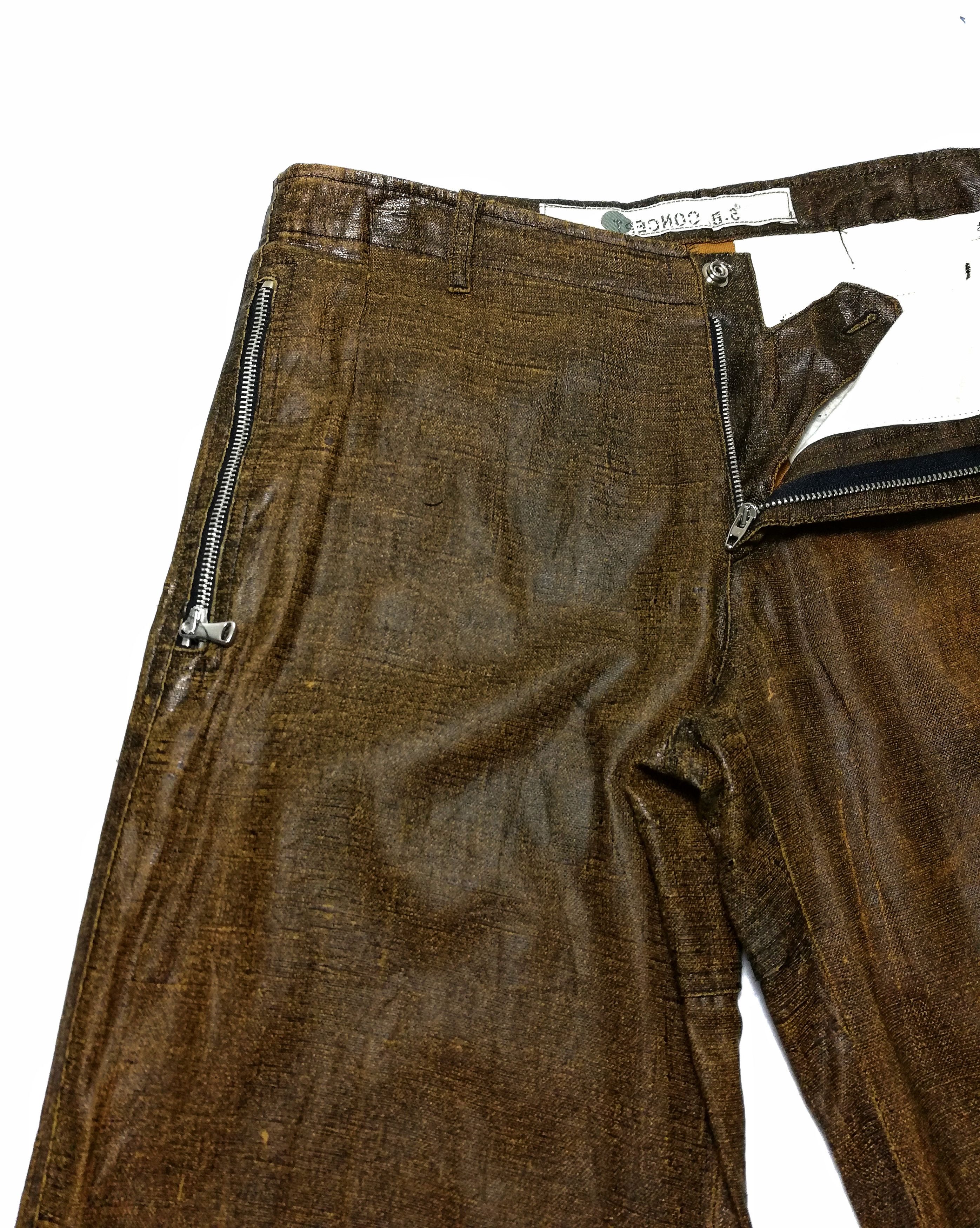 Japanese Brand 🔥Japanese S.B Concept Brown Nylon Zipper Casual Pants🔥 Size US 31 - 5 Thumbnail